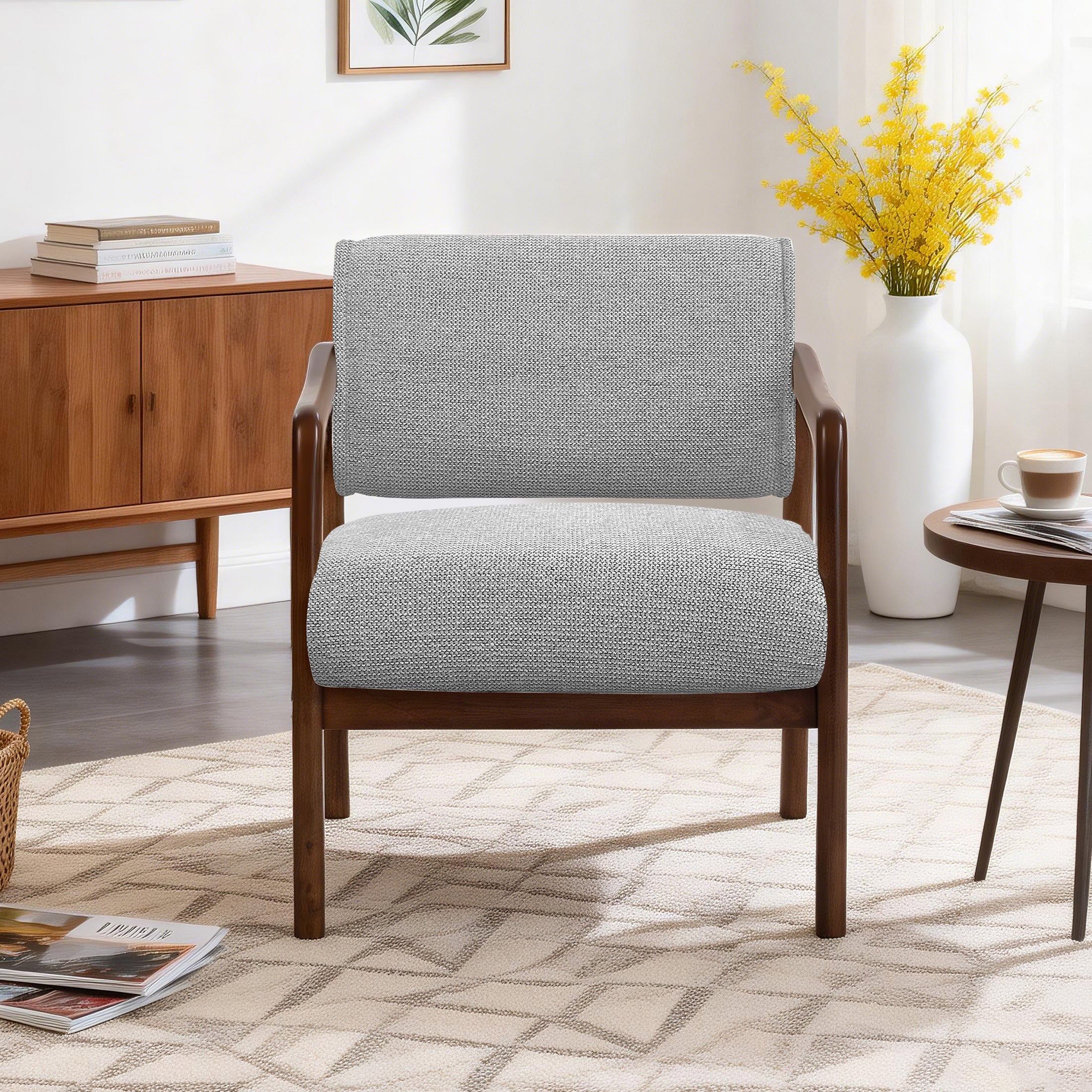 Linen-Backed 360° Swivel Recliner Chair ACW-01 Gray