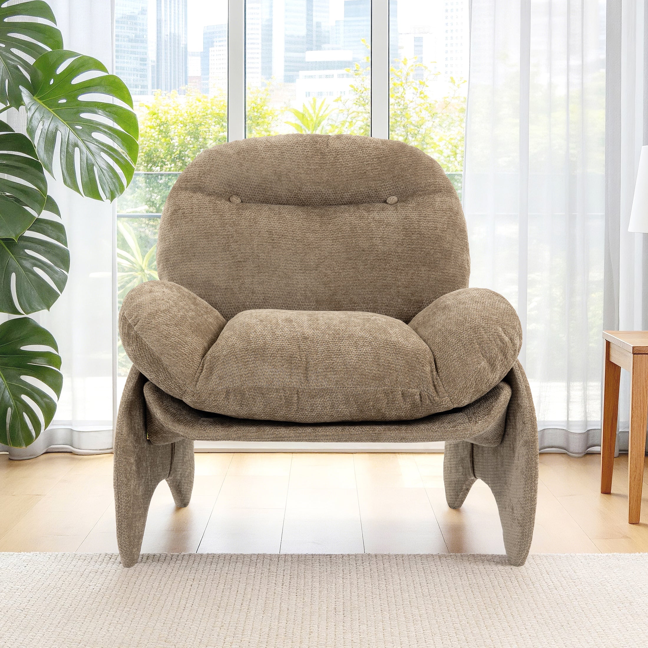 Stylish Crab-Shaped Lounge Chair ACS-05 Brown