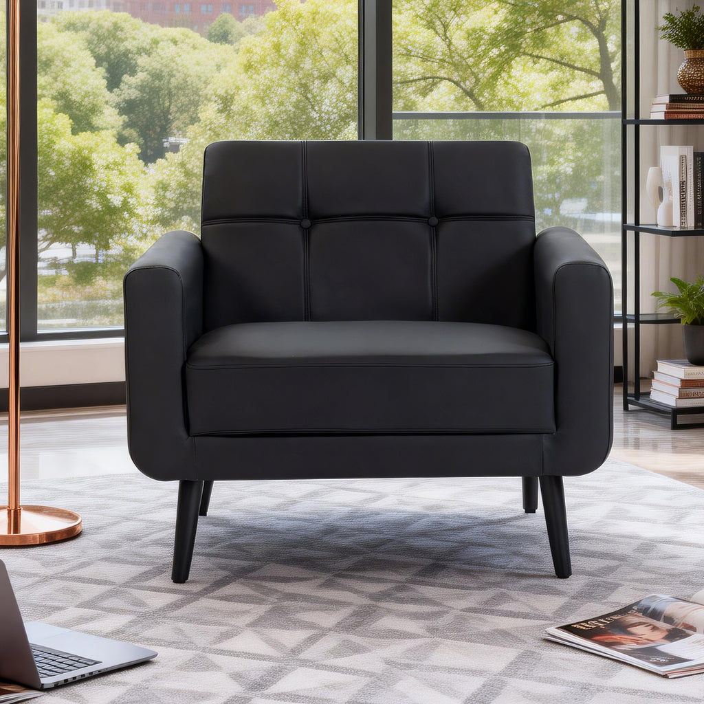 PU Leather Accent Chair ACS-01 Black