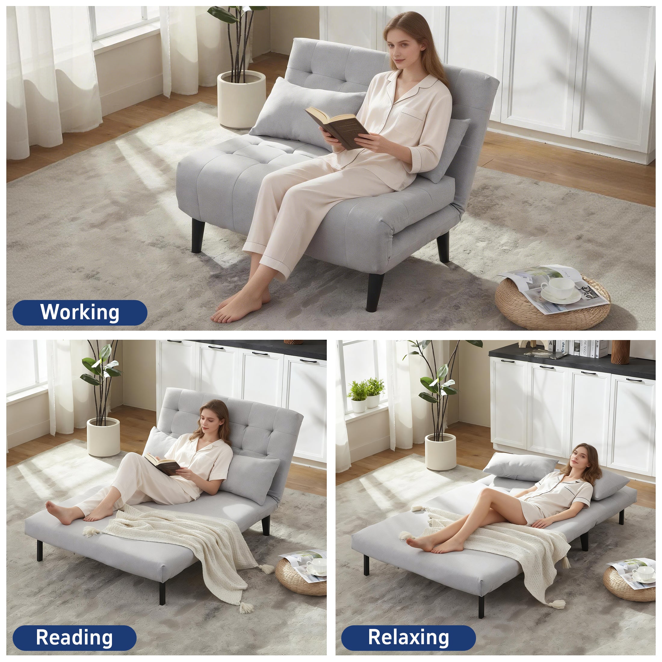 Two-Person Folding Sofa Bed CCD-01 Gray