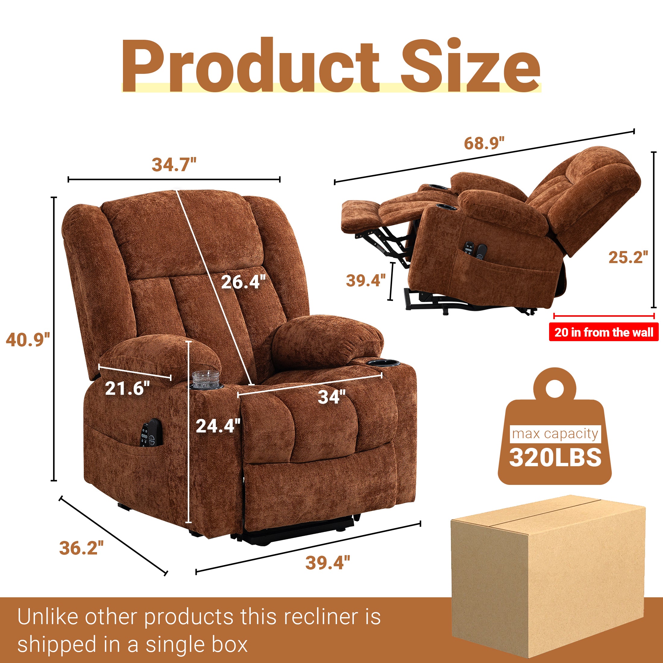 Electric Lift Recliner ES-01 Brown