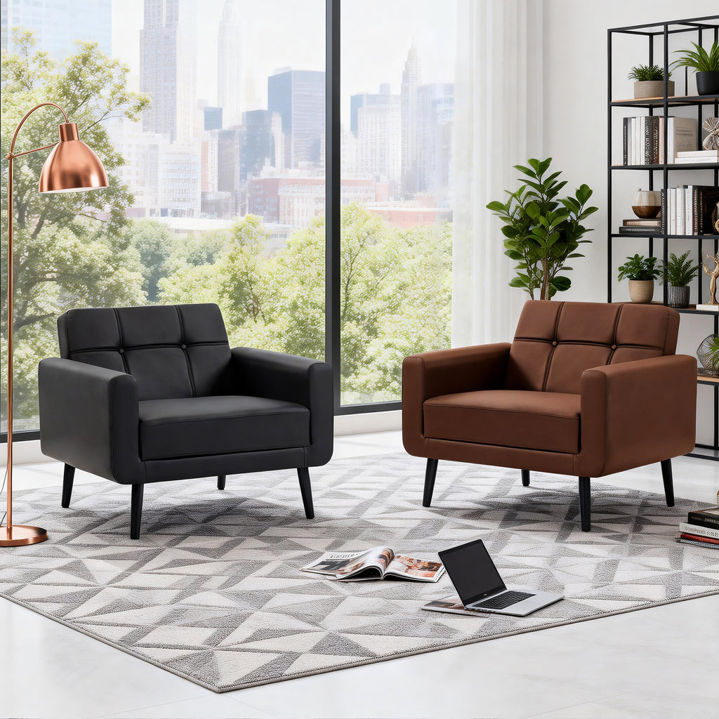 PU Leather Accent Chair ACS-01 Black