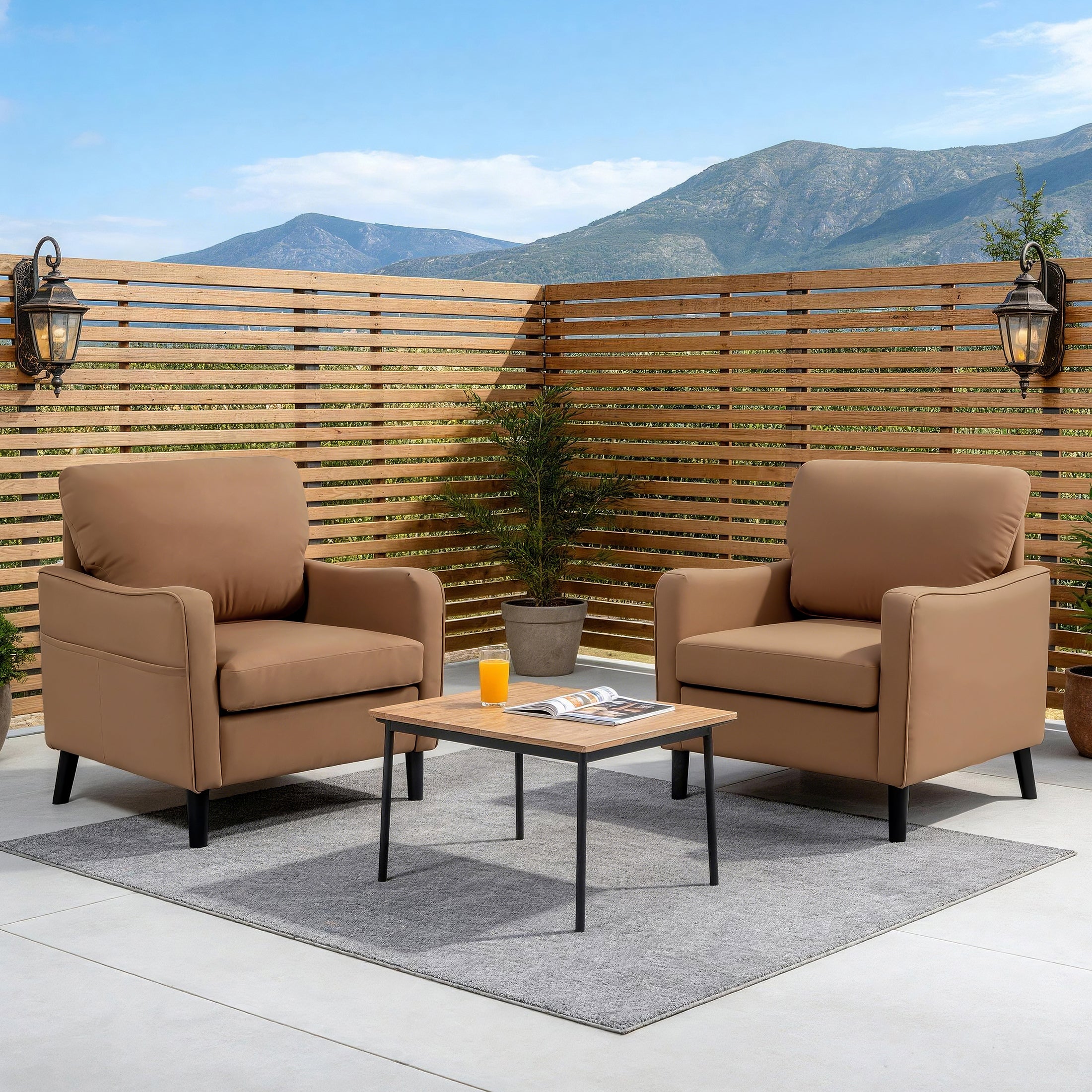 Comfortable Reading Chair for the Living Room or Study ACS-02 PU Brown