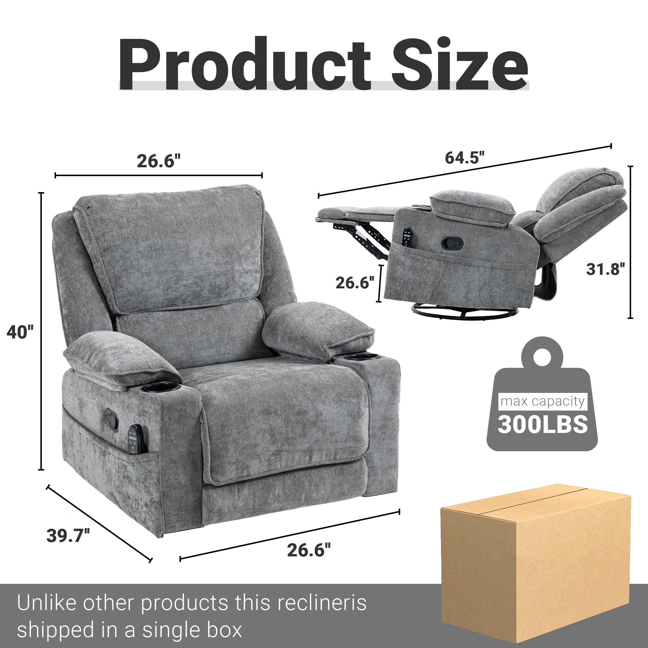 Manual Recliner HO-01 Gray