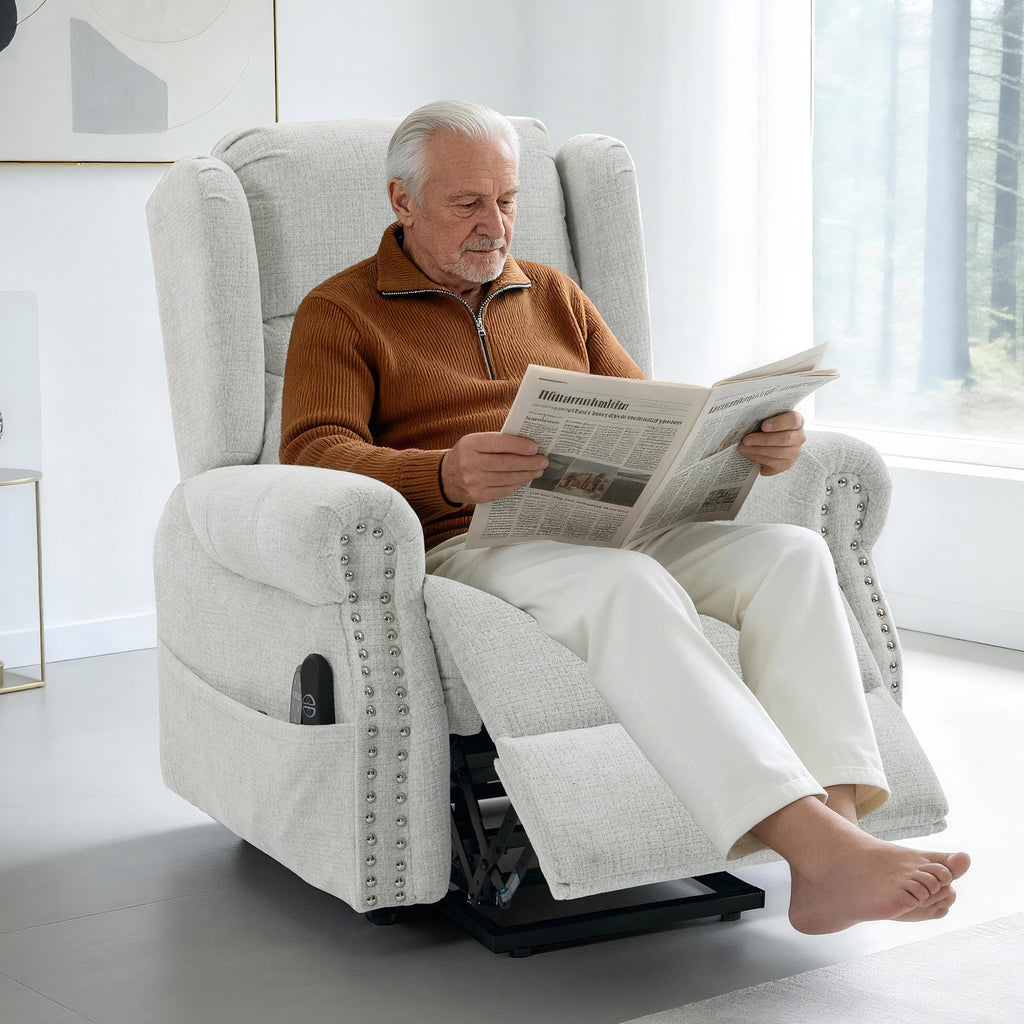 Culect Electric Power Lift Recliner with Massage and Heating ES-04 Light Gray