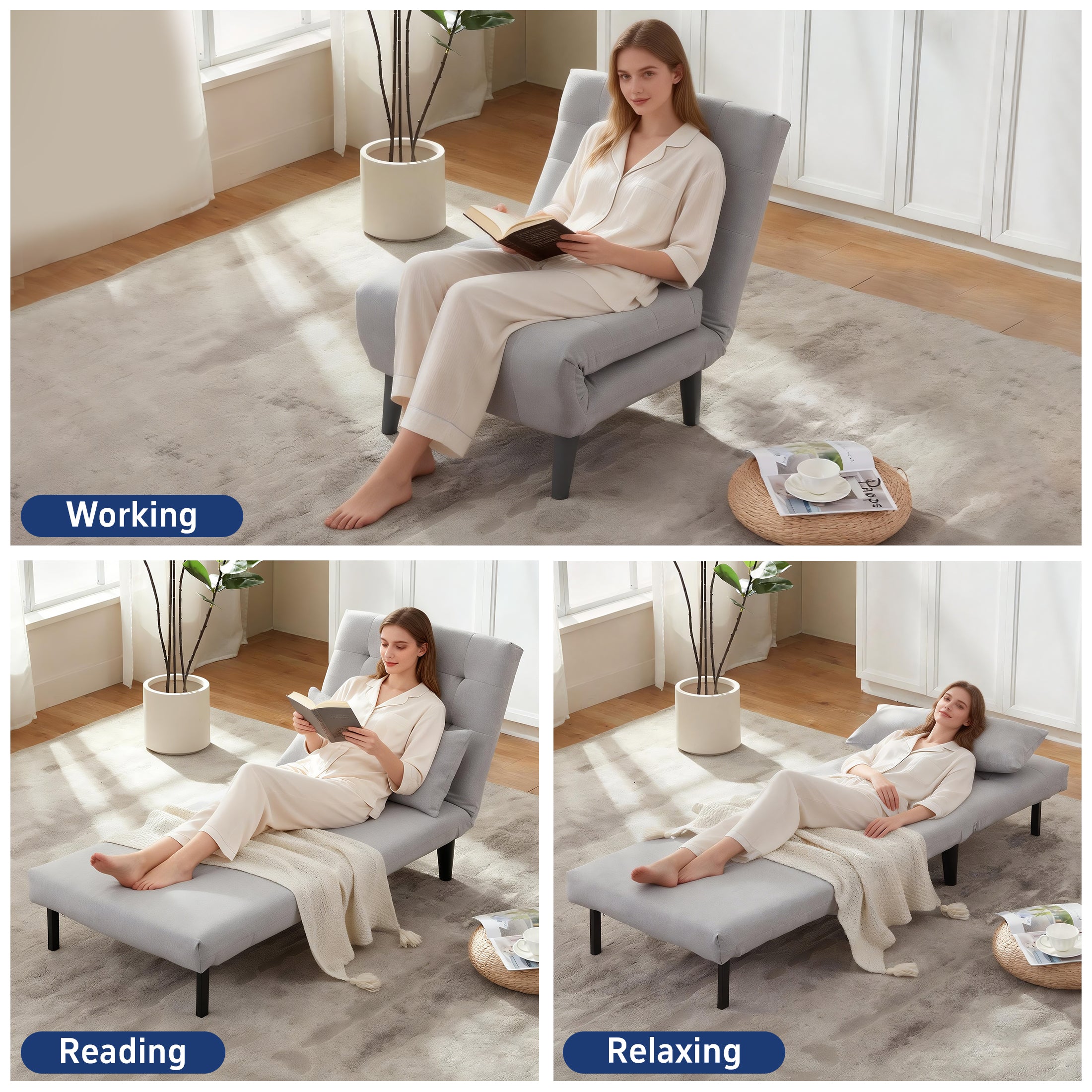 Single-Person Folding Sofa Bed CCS-01 Gray