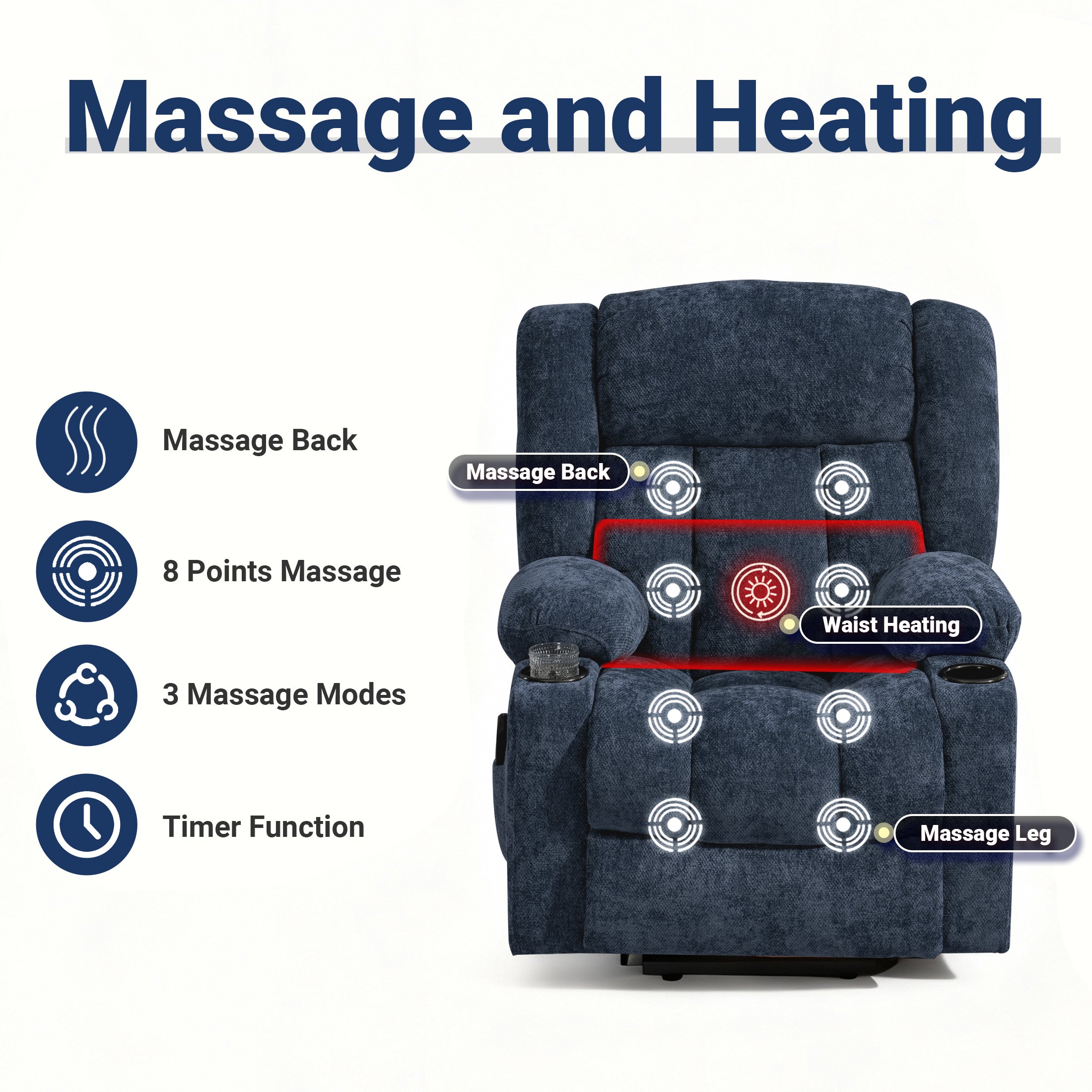 Electric Lift Recliner ES-01 Navy Blue