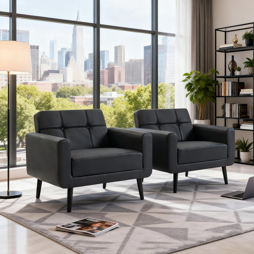 PU Leather Accent Chair ACS-01 Black