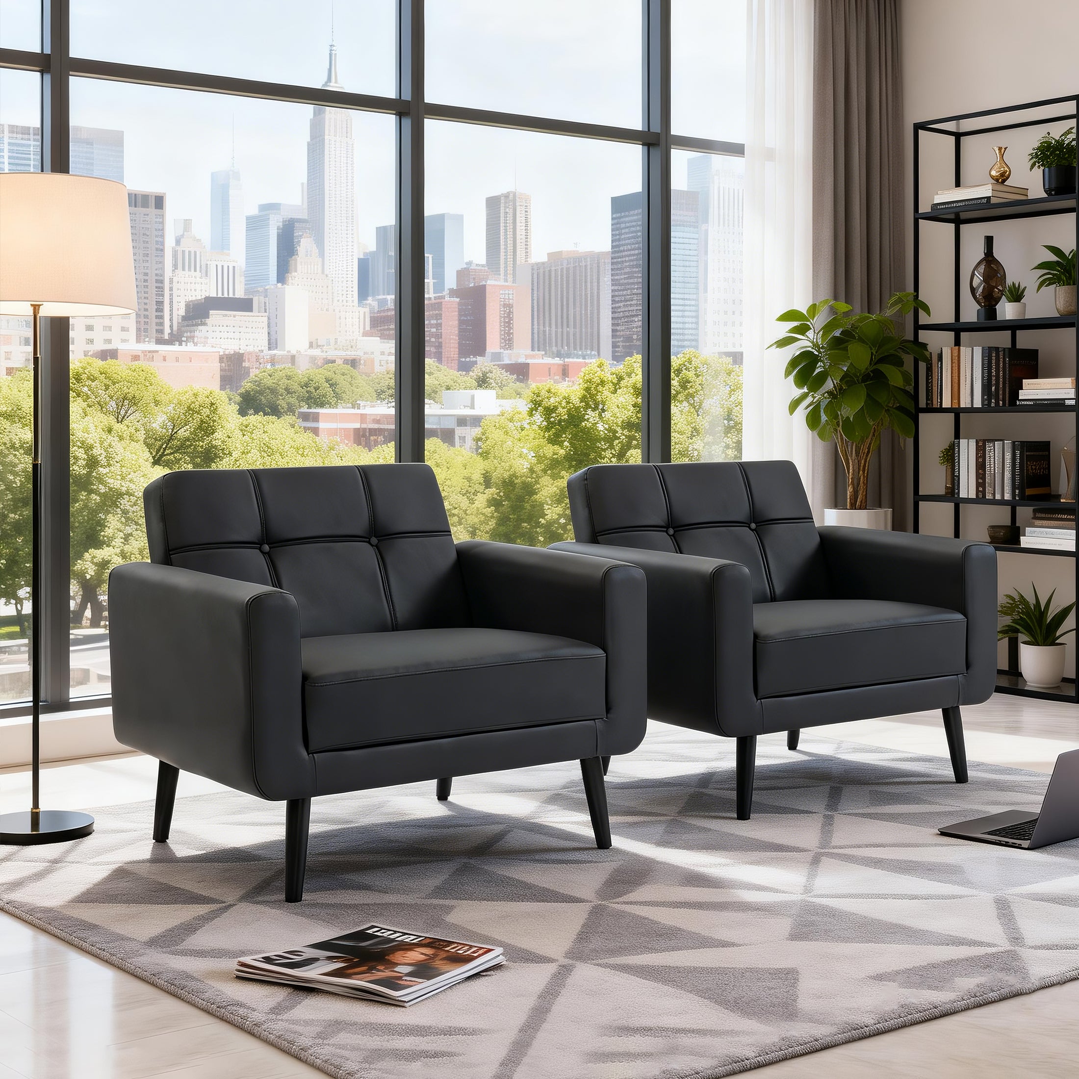 PU Leather Accent Chair ACS-01 Black