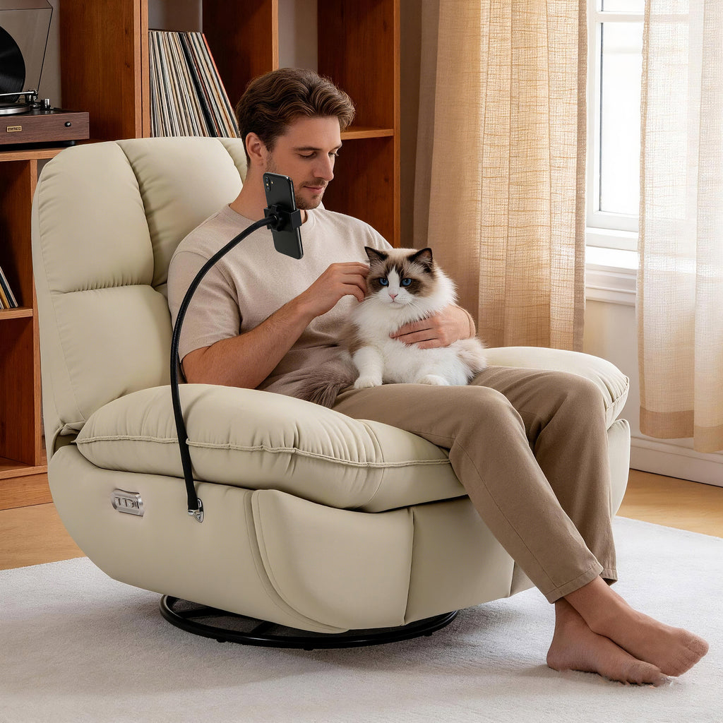 Culect Power Lift Recliner Chair with Bluetooth Speakers & RGB LED Lights ESW-01 Beige