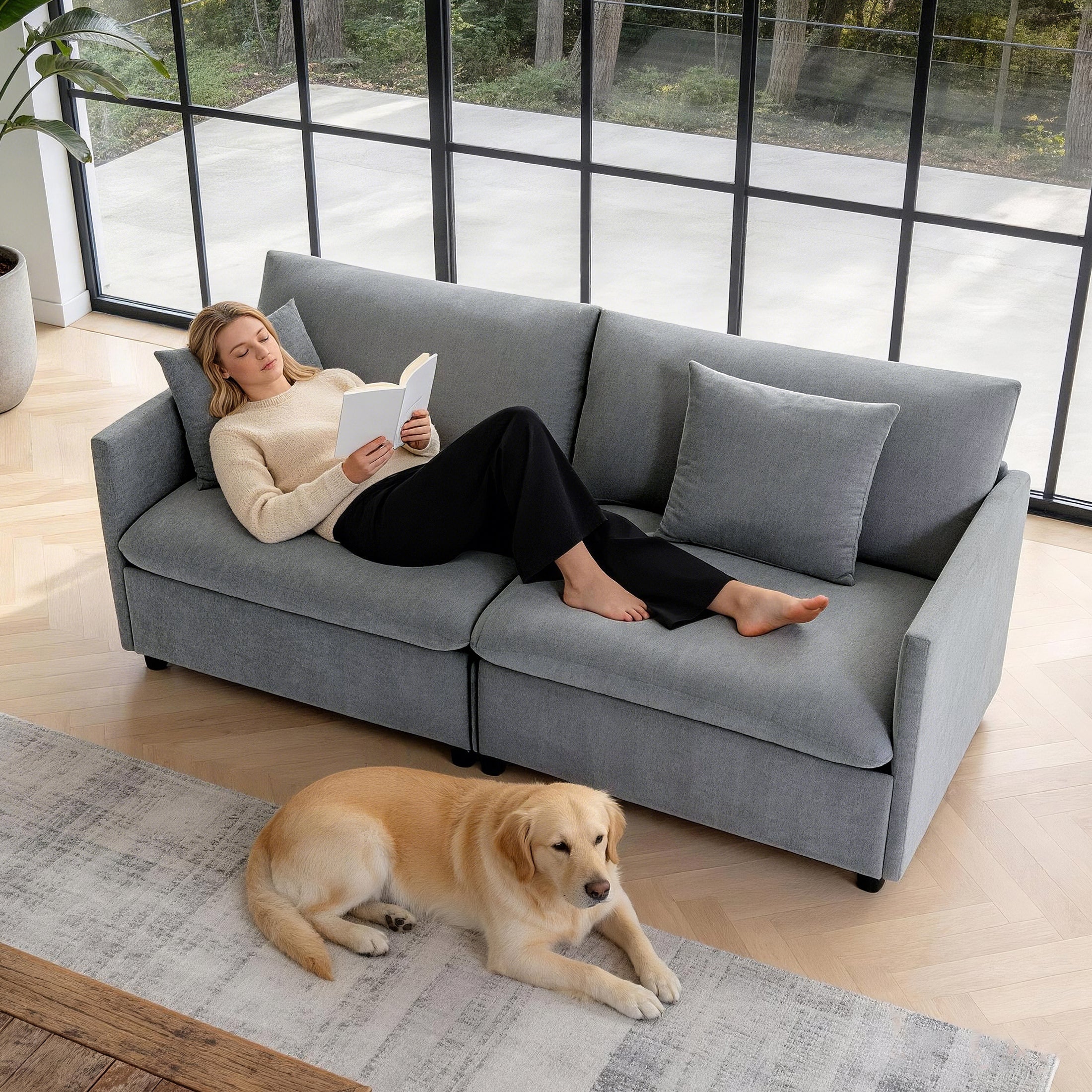Culect Designer Minimalist Sofa NSD-01, Gray