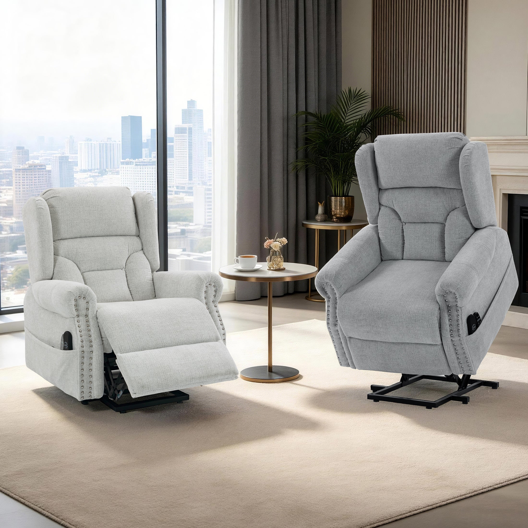 Culect Electric Power Lift Recliner with Massage and Heating ES-04 Light Gray