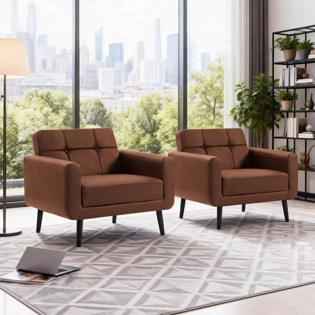 PU Leather Accent Chair ACS-01 Brown