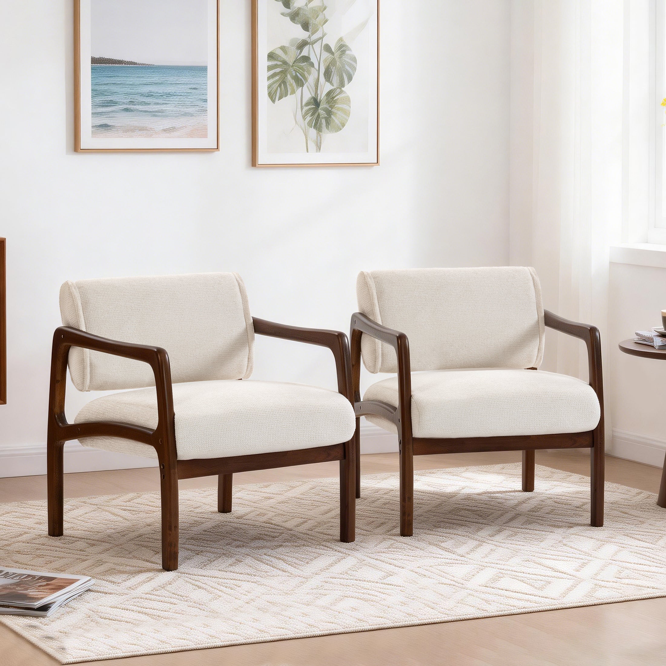 Linen-Backed 360° Swivel Recliner Chair ACW-01 White