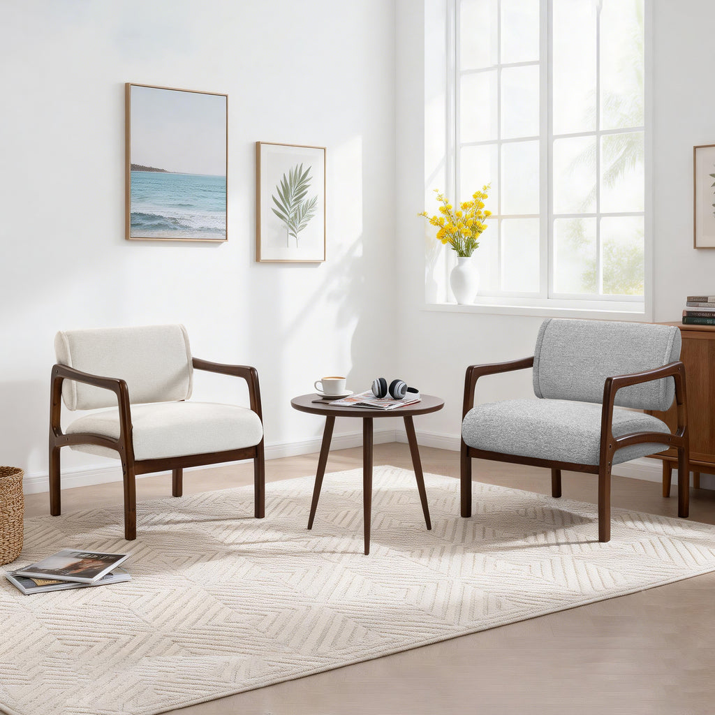 Linen-Backed 360° Swivel Recliner Chair ACW-01 White