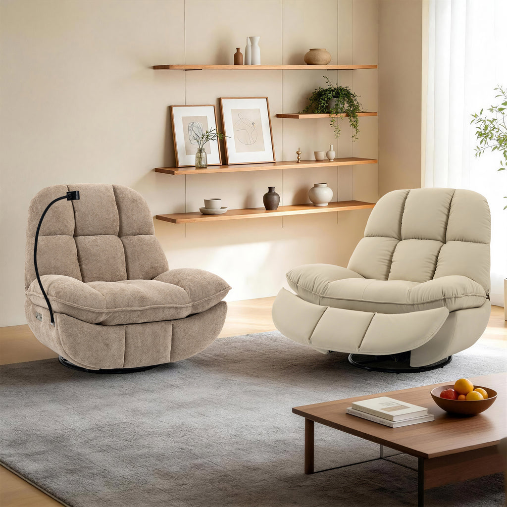 Culect Power Lift Recliner Chair with Bluetooth Speakers & RGB LED Lights ESW-01 Beige
