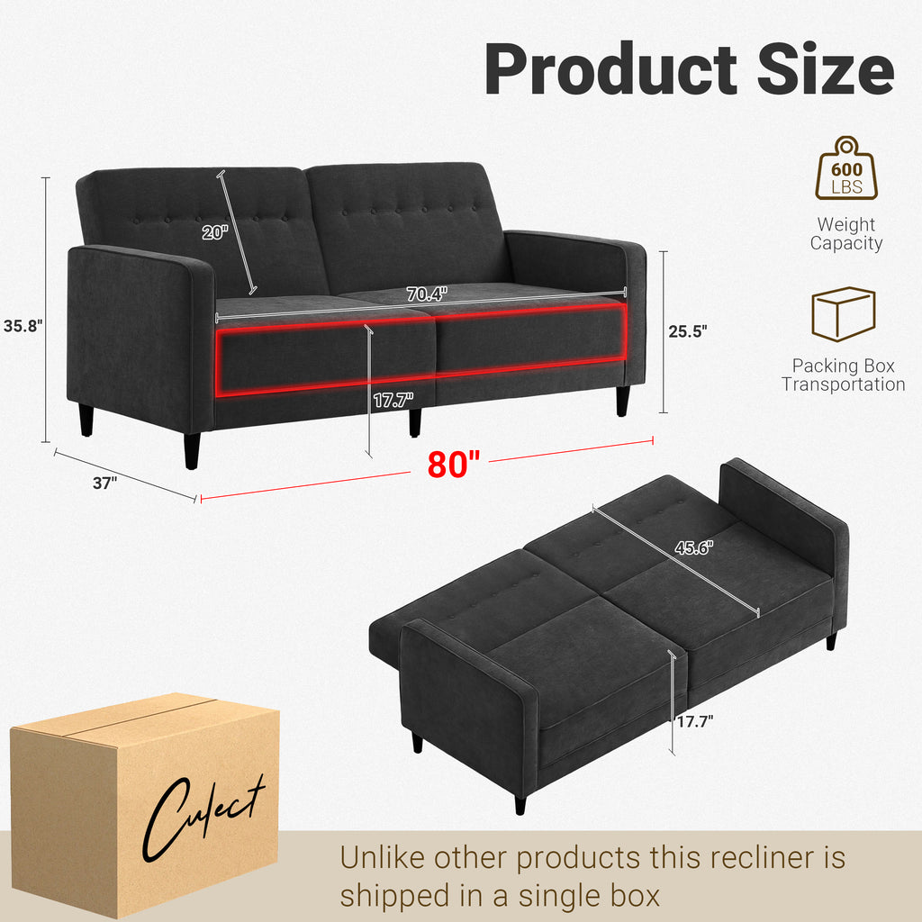 Adjustable Recliner Sofa Bed FS-01 Black