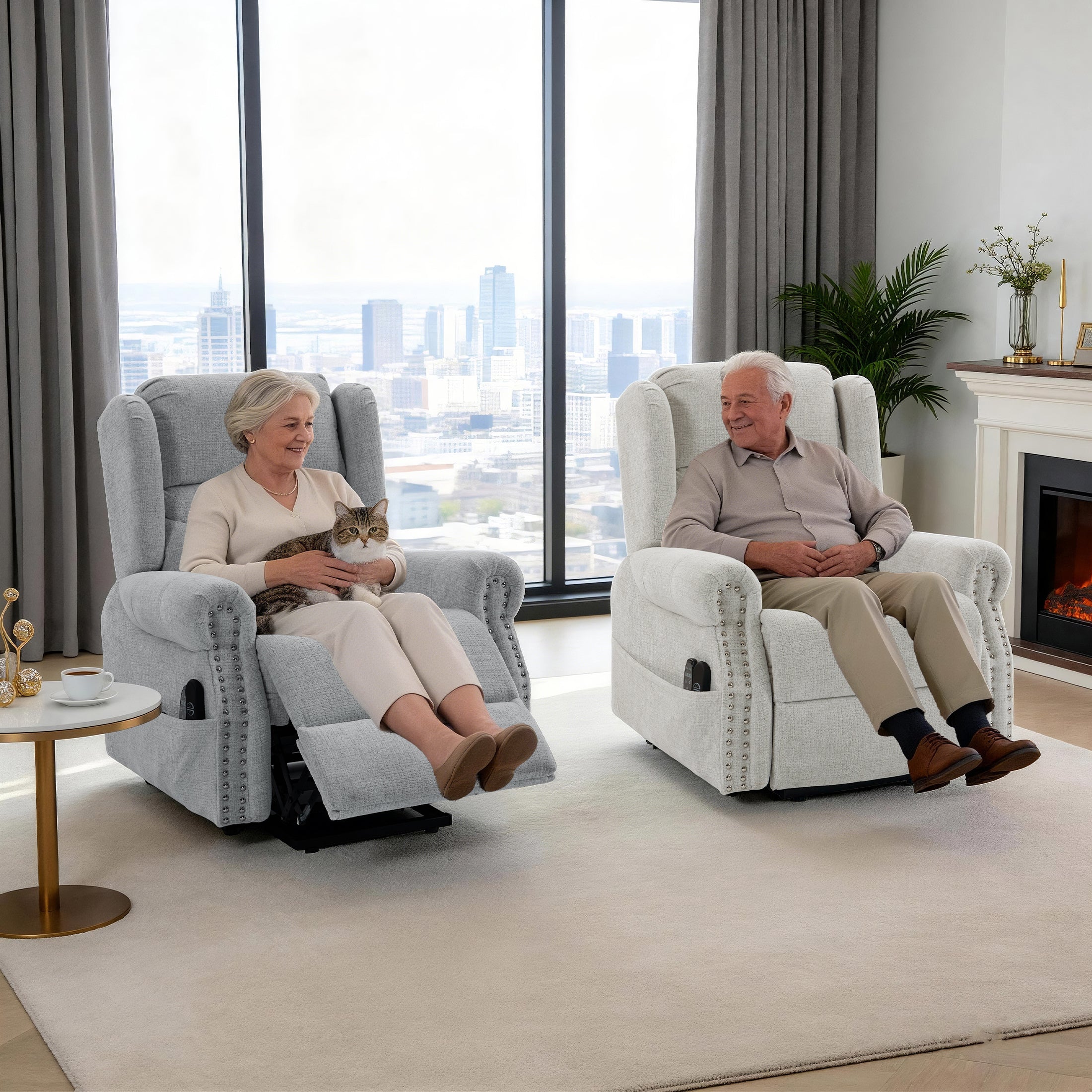Culect Electric Power Lift Recliner with Massage and Heating ES-04 Gray