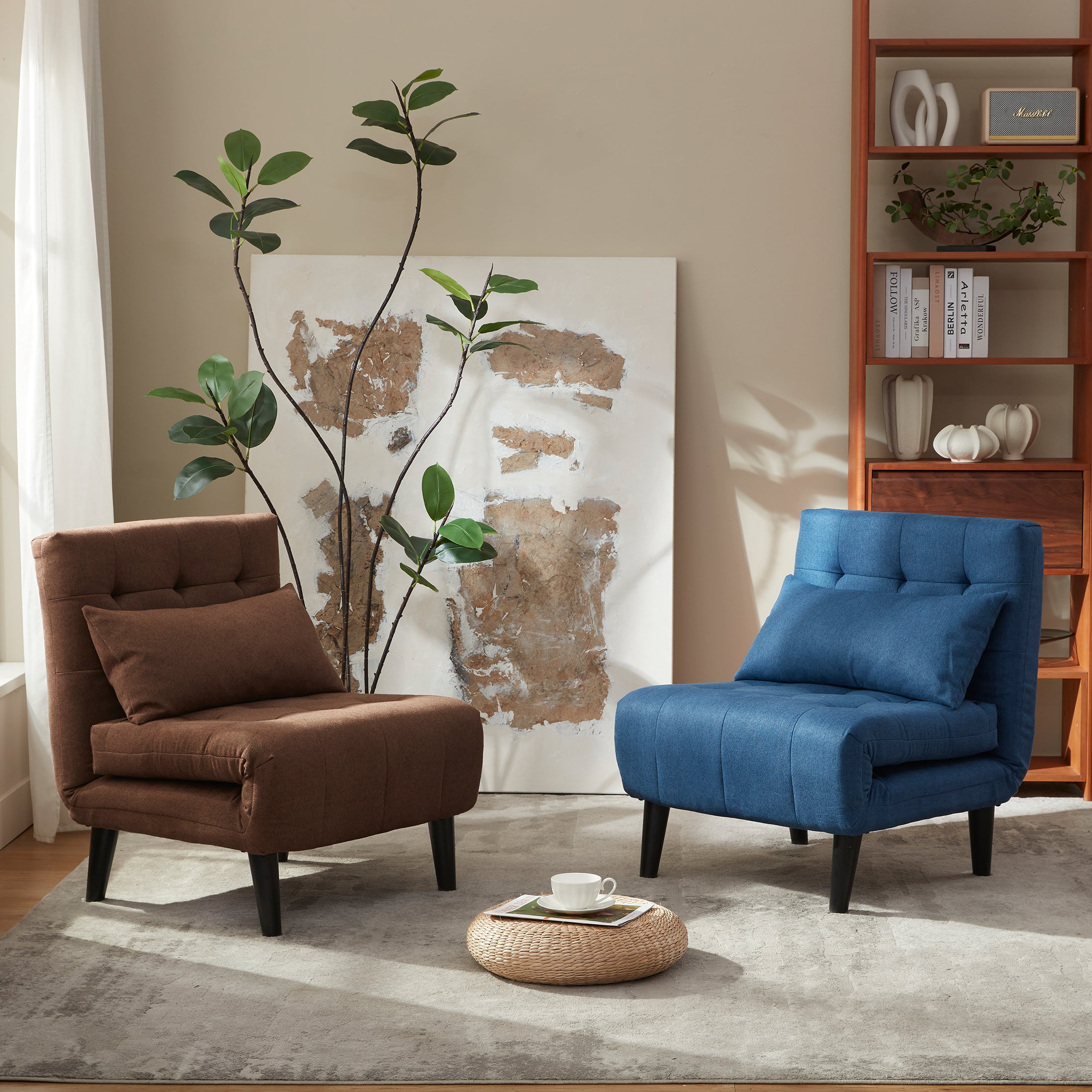 Single-Person Folding Sofa Bed CCS-01 Blue