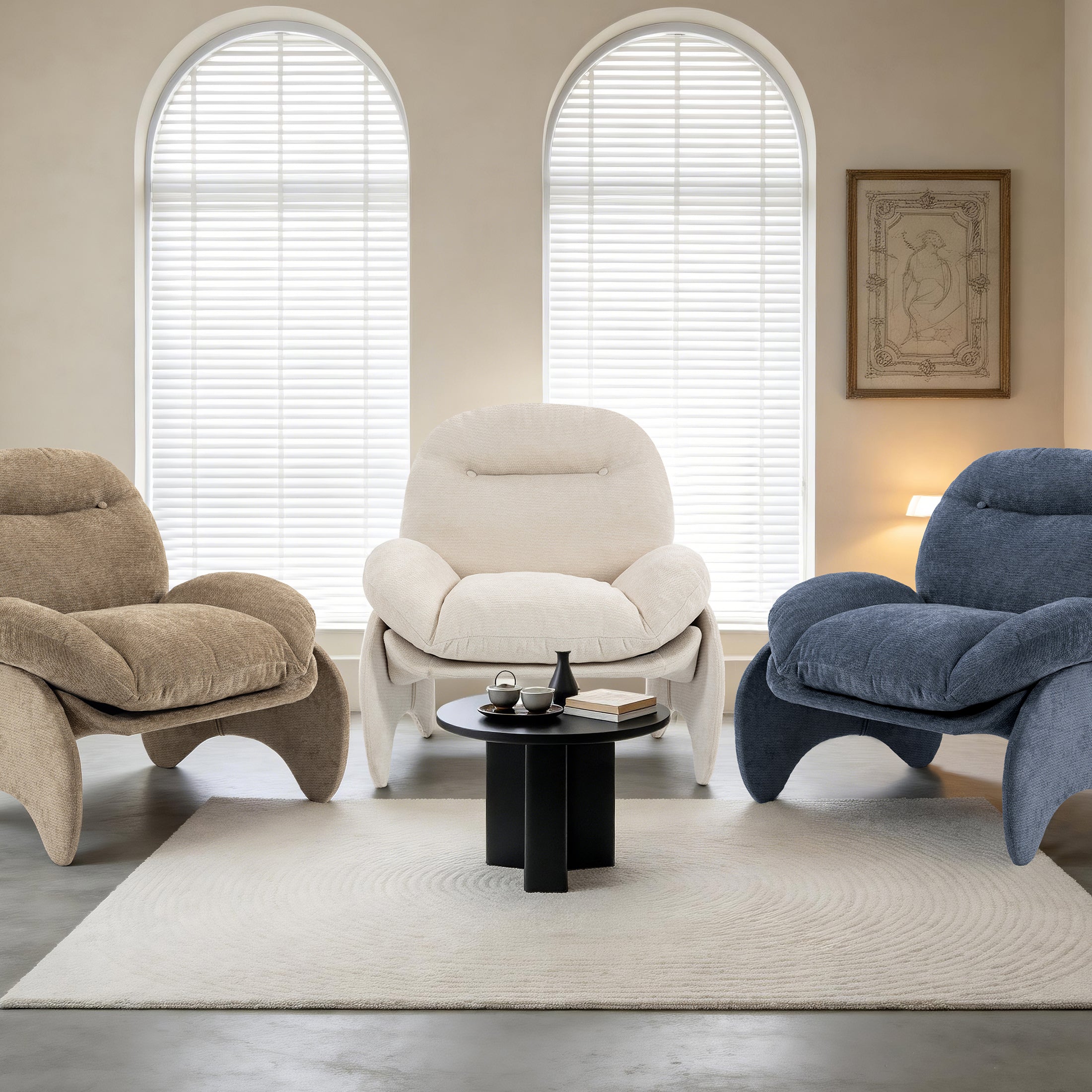 Stylish Crab-Shaped Lounge Chair ACS-05 Brown