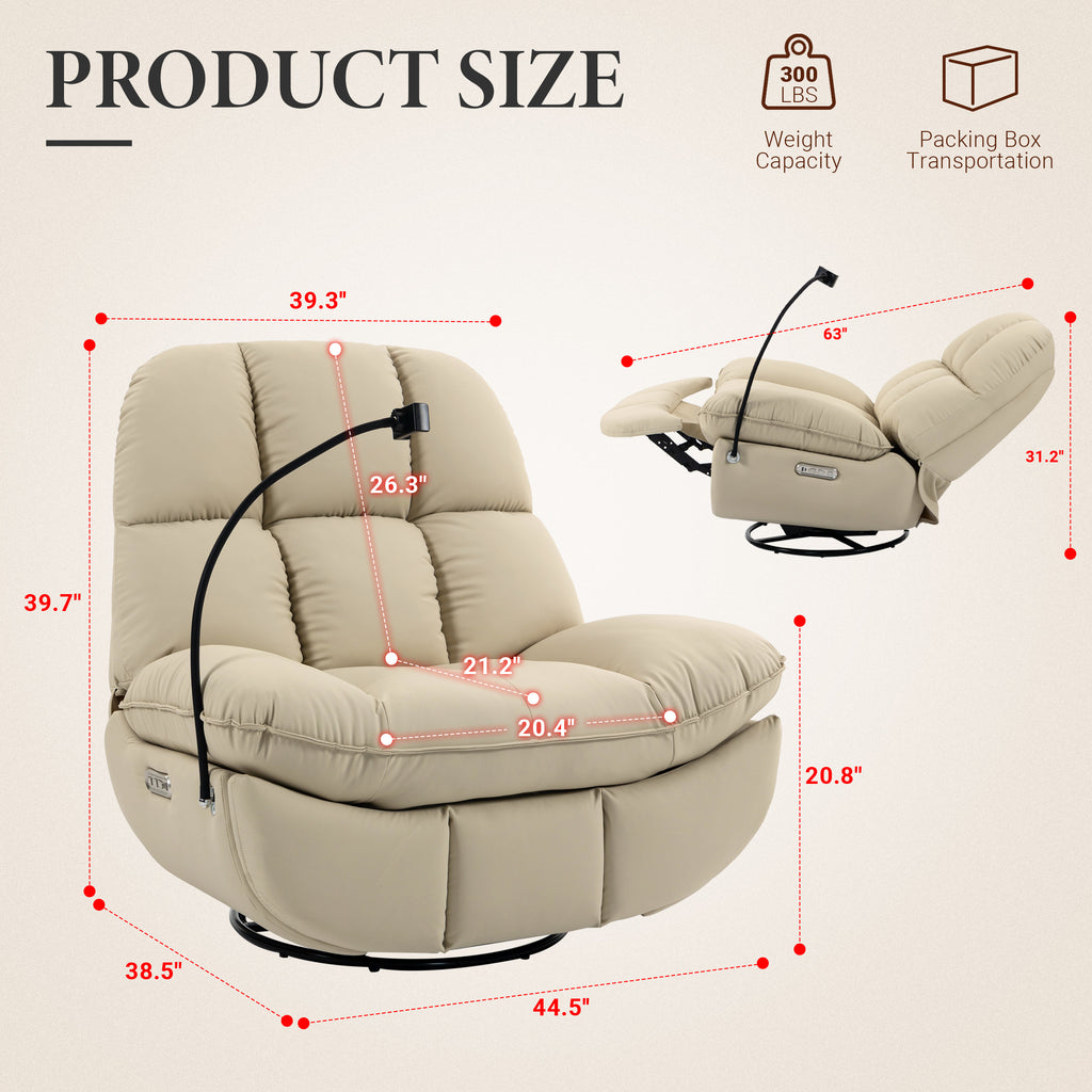 Culect Power Lift Recliner Chair with Bluetooth Speakers & RGB LED Lights ESW-01 Beige