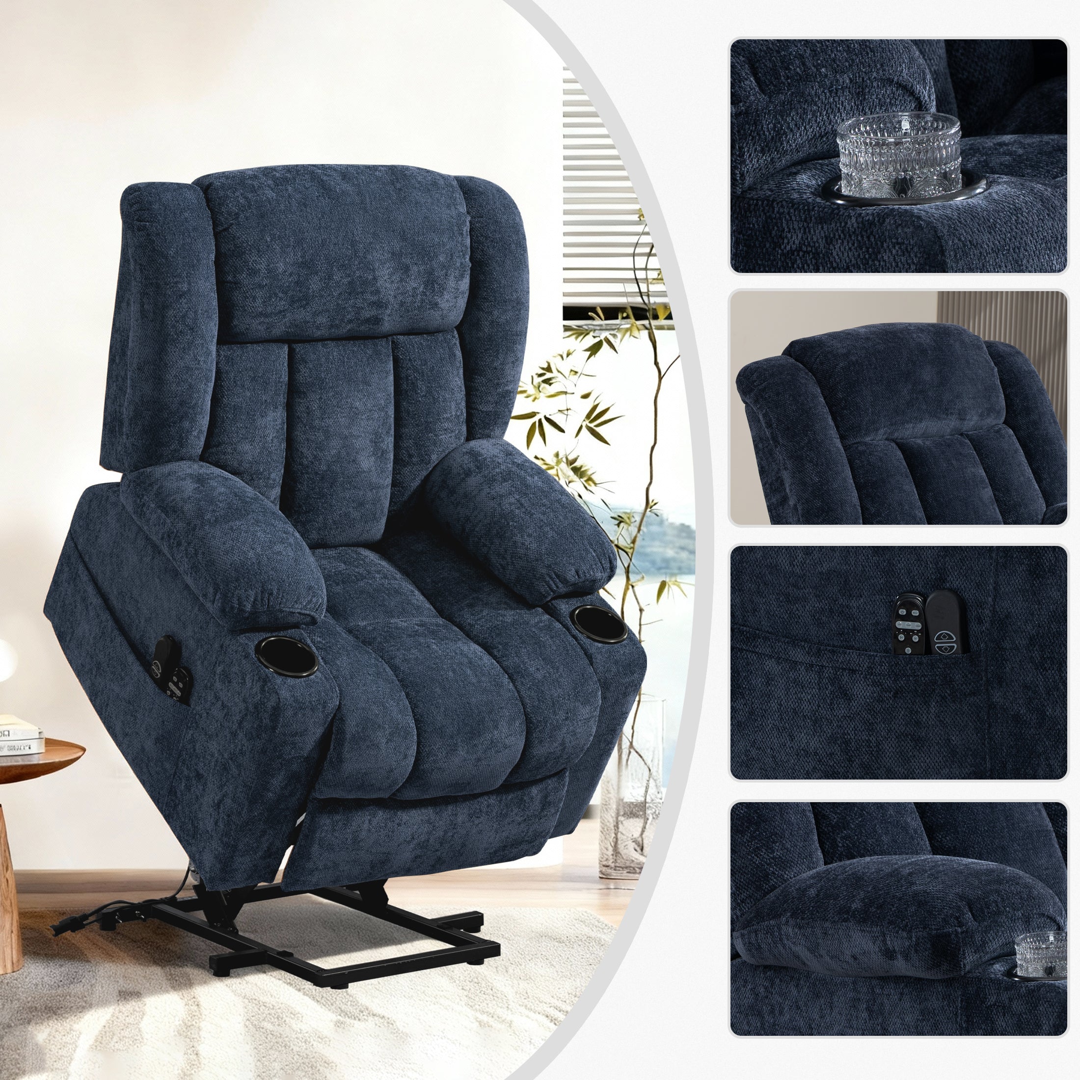 Electric Lift Recliner ES-01 Navy Blue