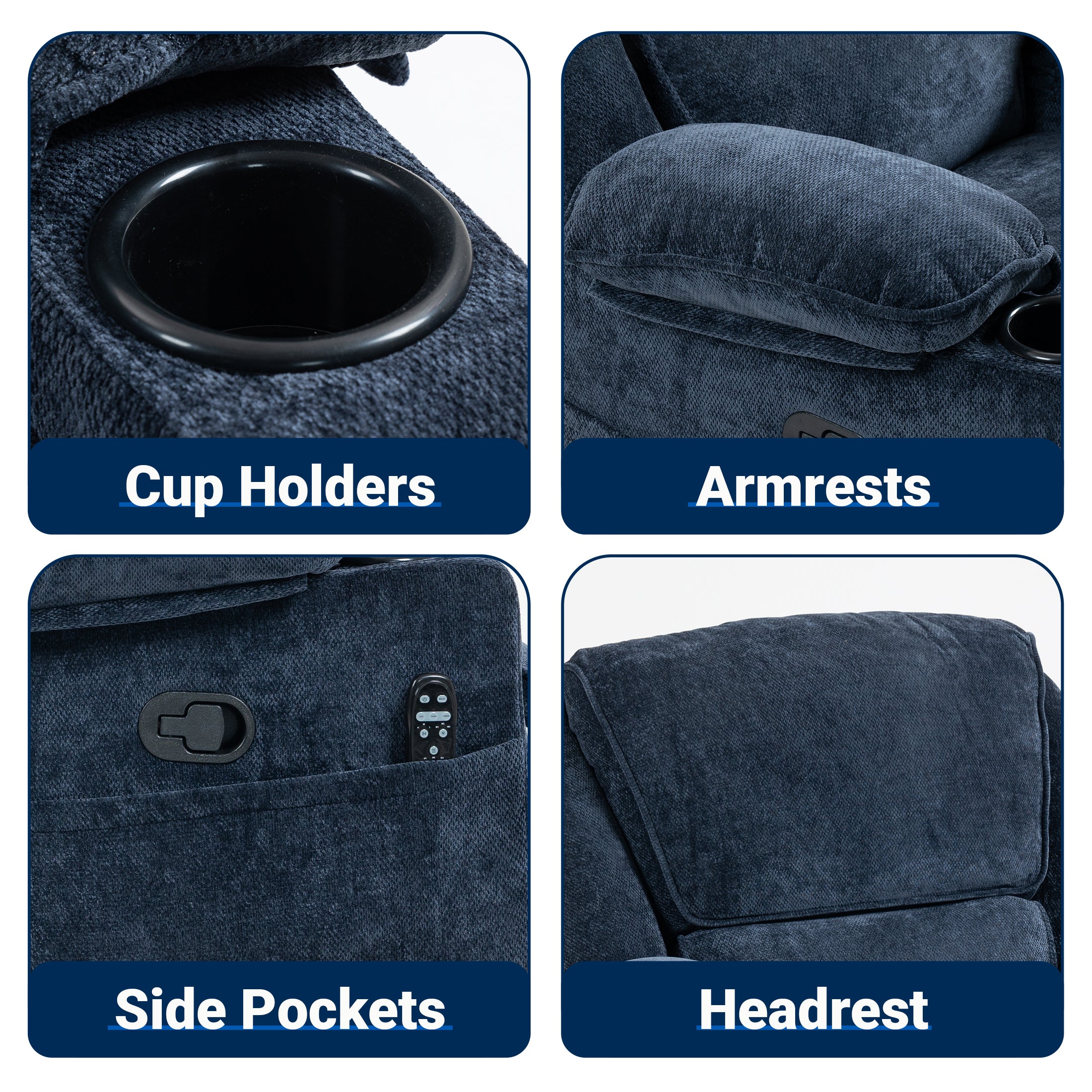 Manual Recliner HO-01 Navy Blue