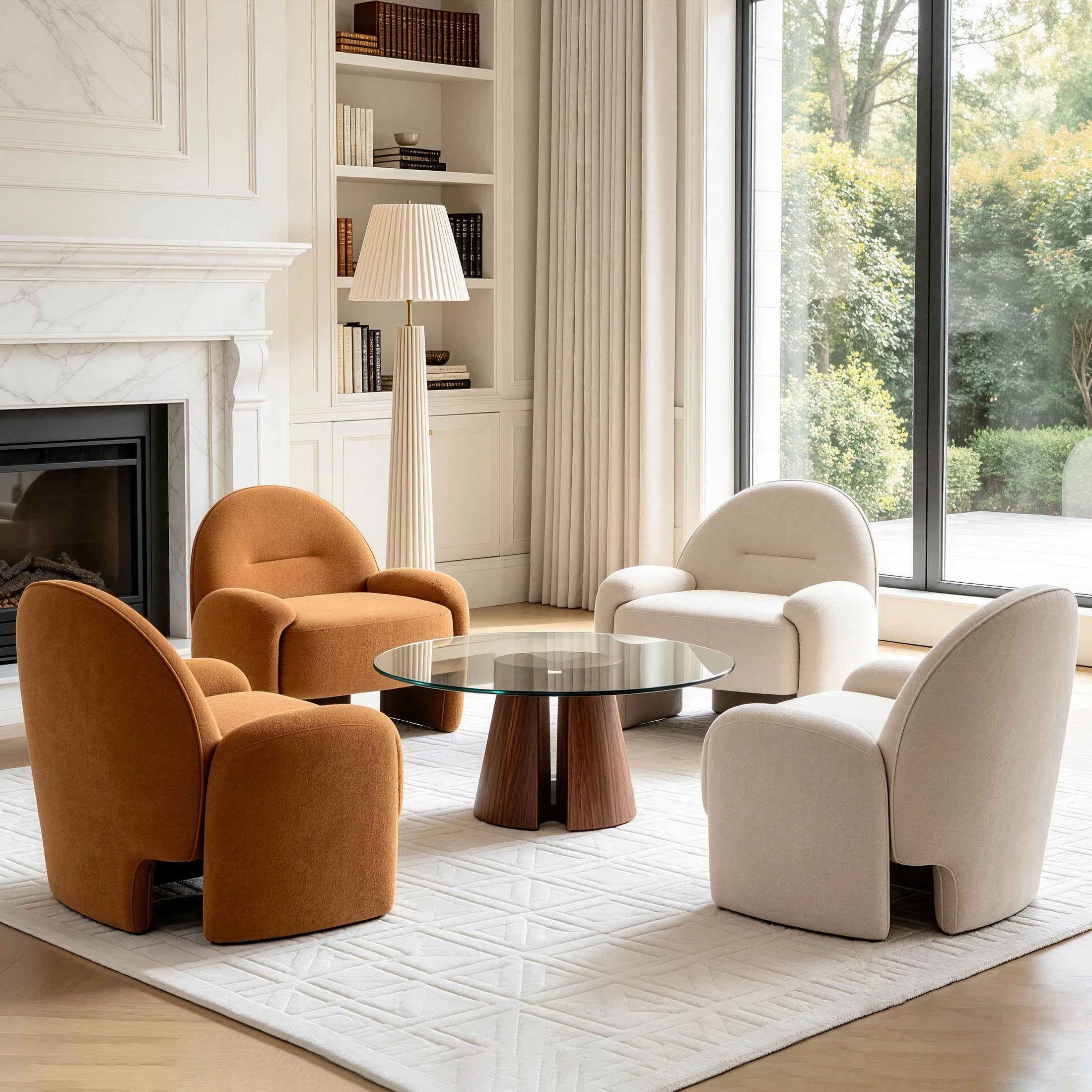 Designer Lounge Chair Set ACS-03 Orange