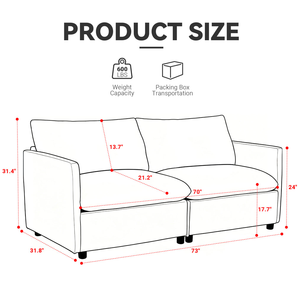 Culect Designer Minimalist Sofa NSD-01, Gray