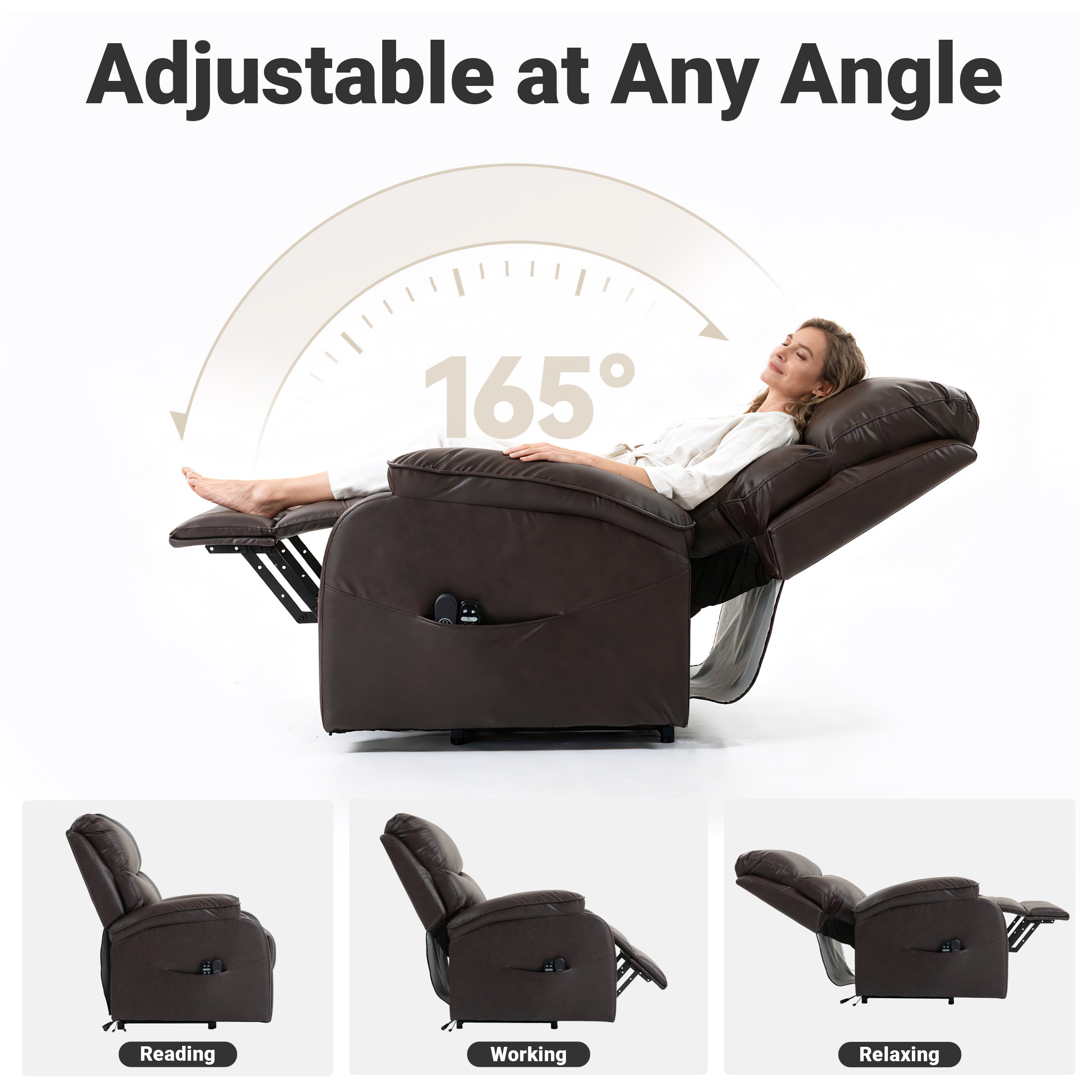 Electric Lift Massage Recliner ES-03 Reddish Brown