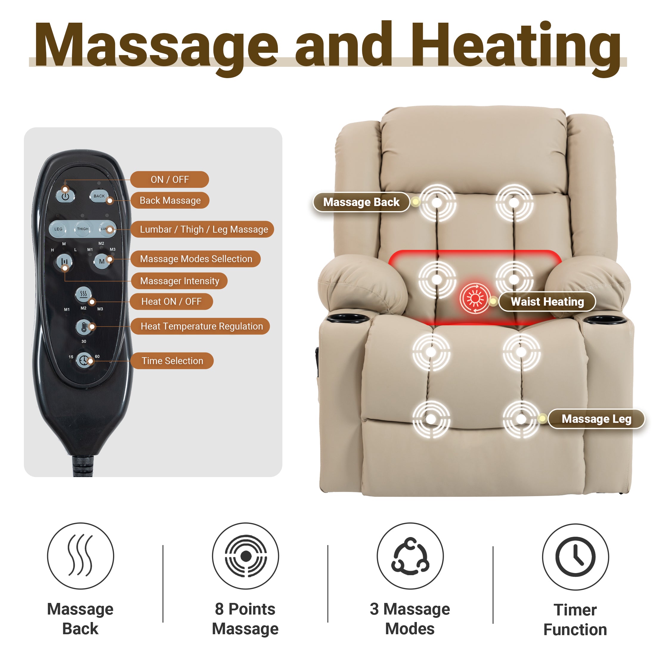 Electric Lift Recliner ES-02 PU Beige