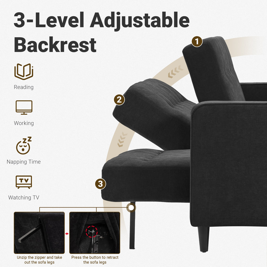 Adjustable Recliner Sofa Bed FS-01 Black