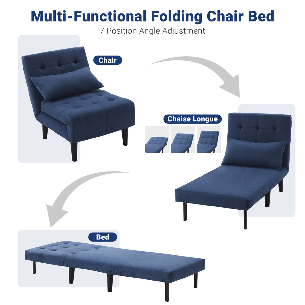 Single-Person Folding Sofa Bed CCS-01 Blue