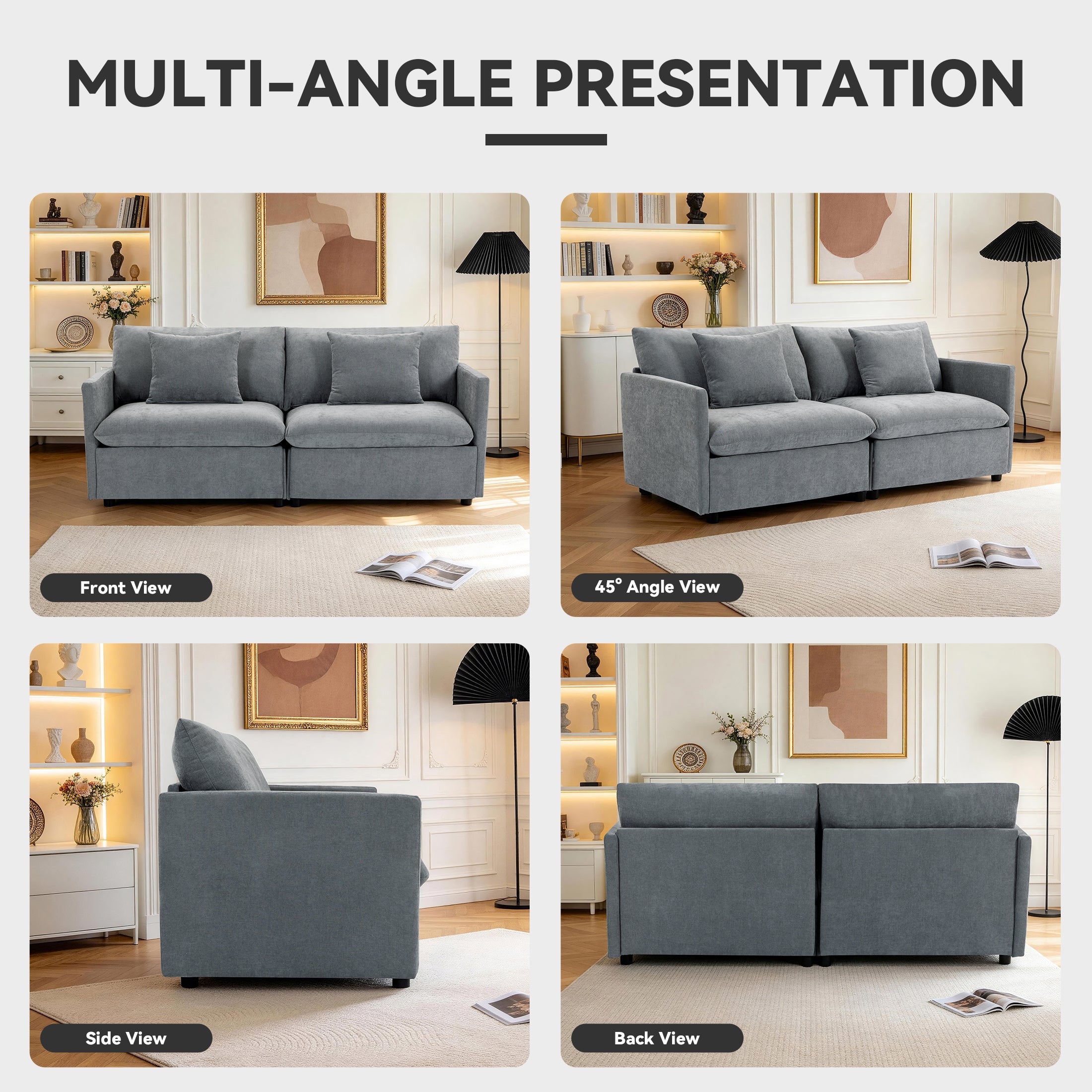 Culect Designer Minimalist Sofa NSD-01, Gray