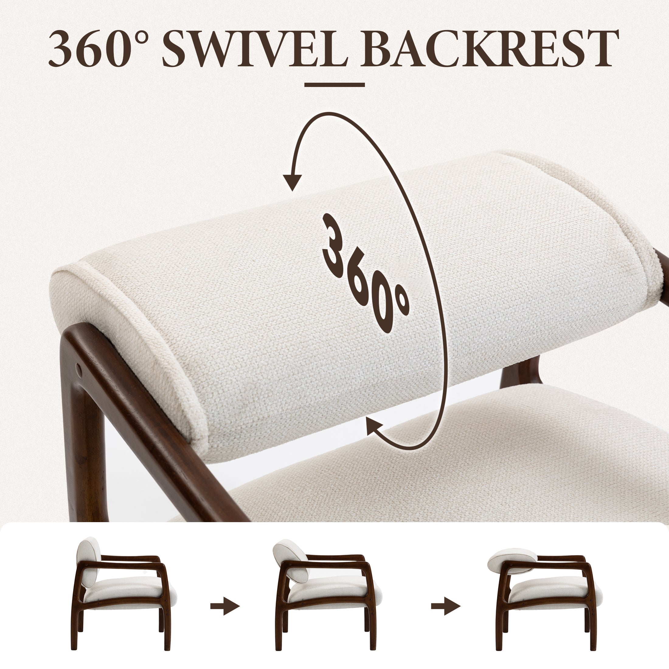 Linen-Backed 360° Swivel Recliner Chair ACW-01 White