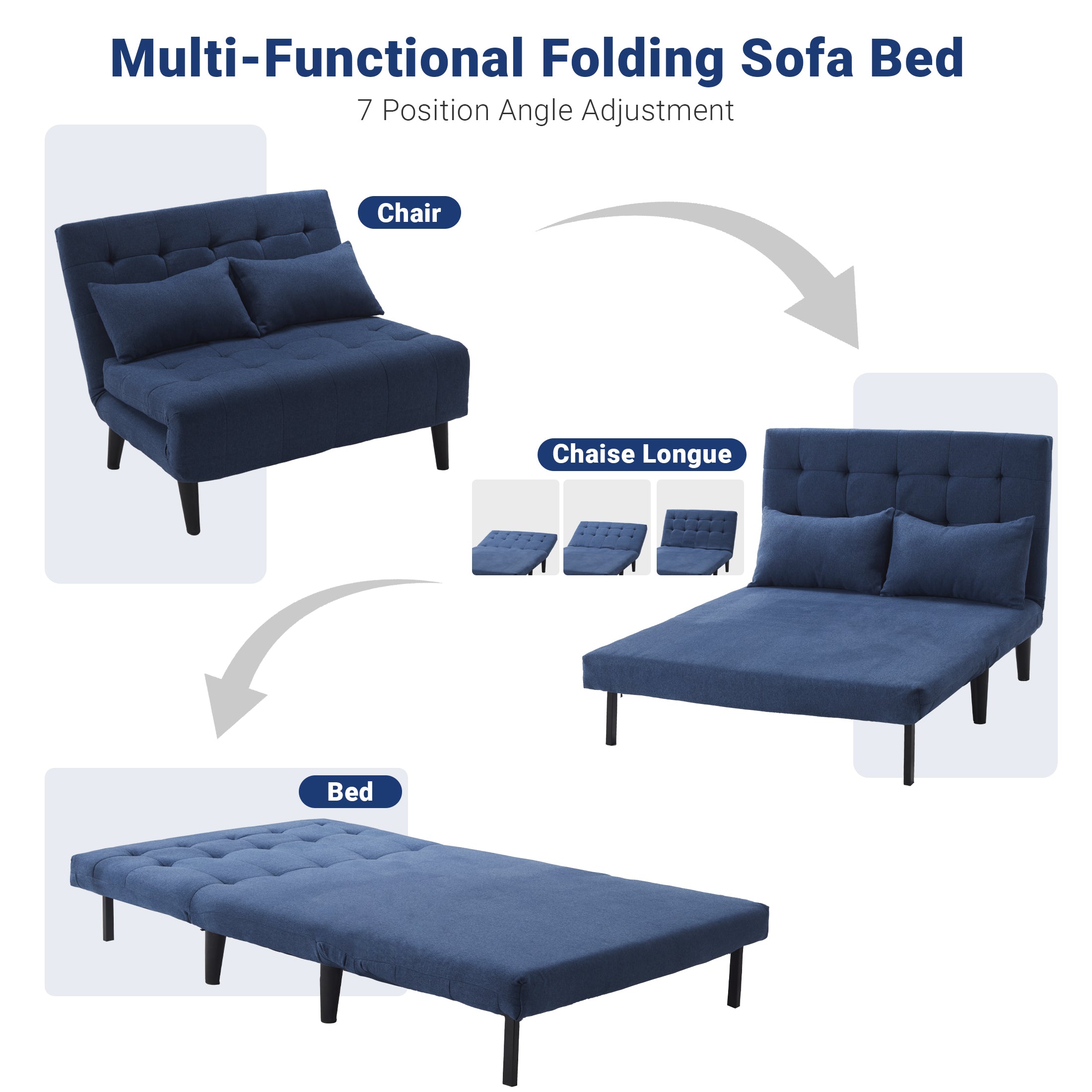 Two-Person Folding Sofa Bed CCD-01 Blue