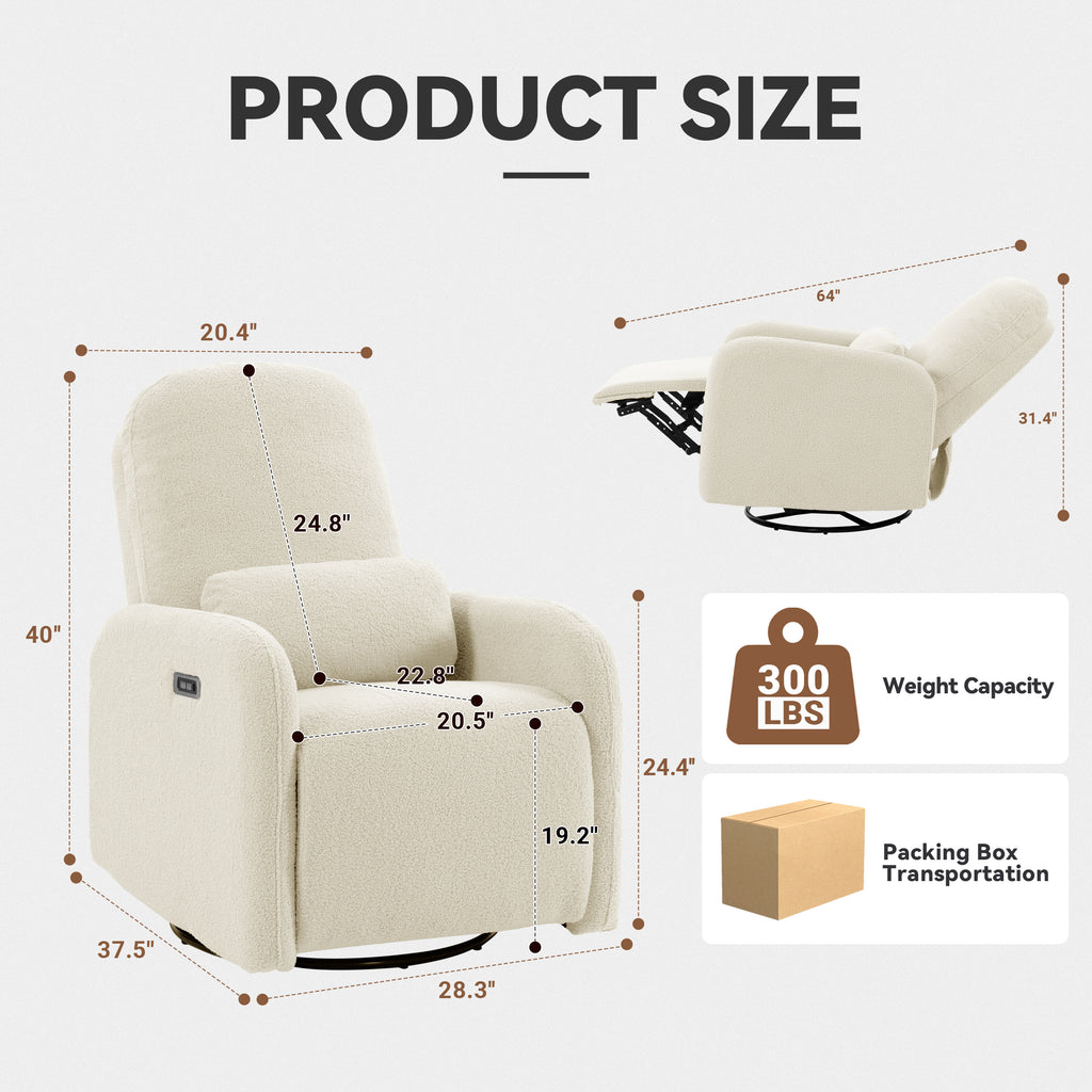 Culect 270 Swivel Rocker Recliner Chair ESS-01 Beige
