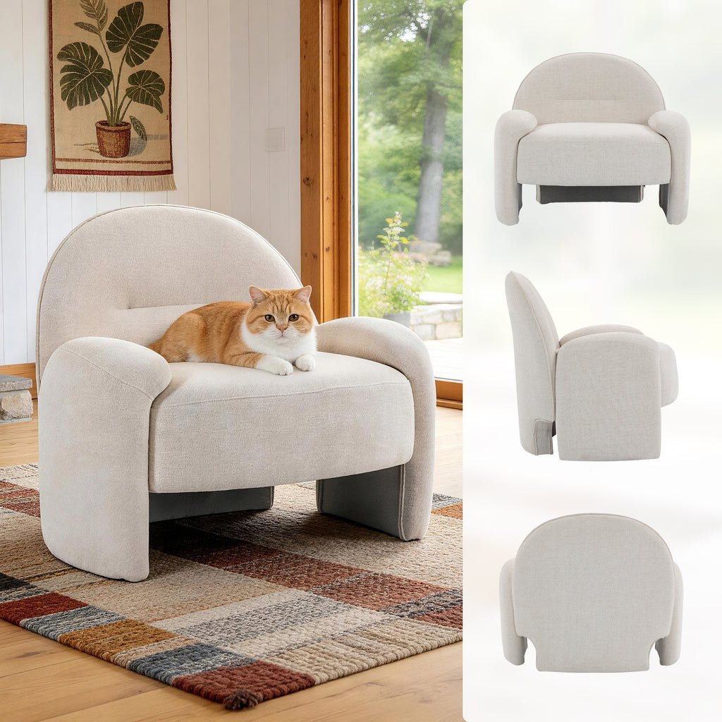 Designer Lounge Chair Set ACS-03 Beige