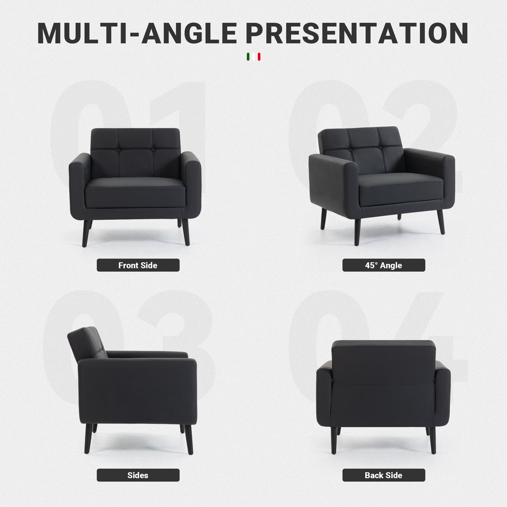 PU Leather Accent Chair ACS-01 Black