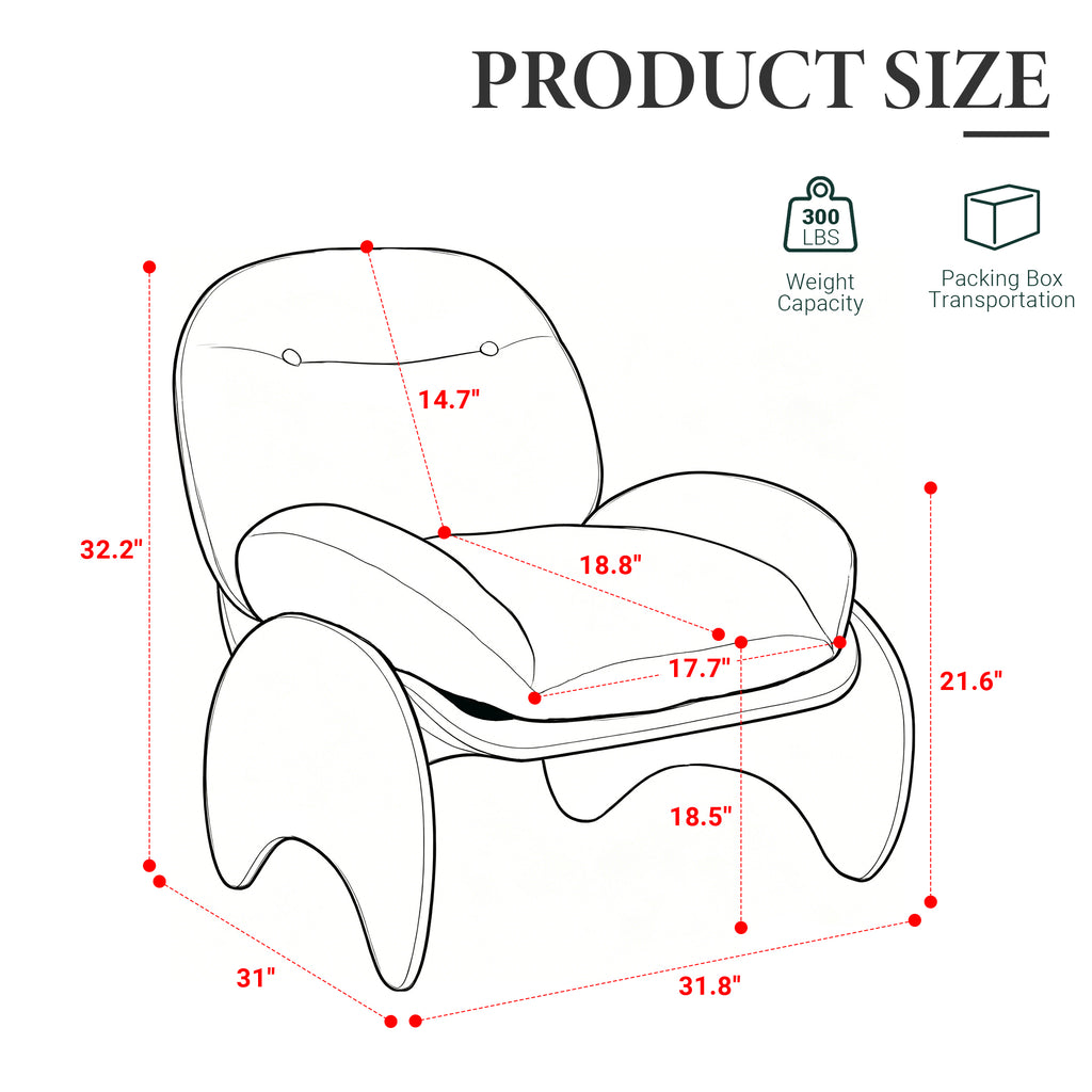 Stylish Crab-Shaped Lounge Chair ACS-05 Brown