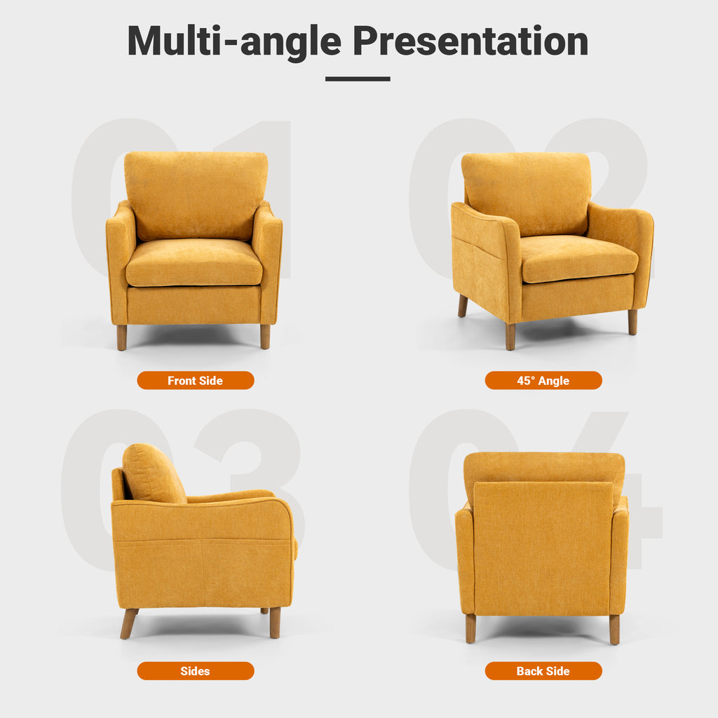 Comfortable Reading Chair for the Living Room or Study ACS-02 Yellow
