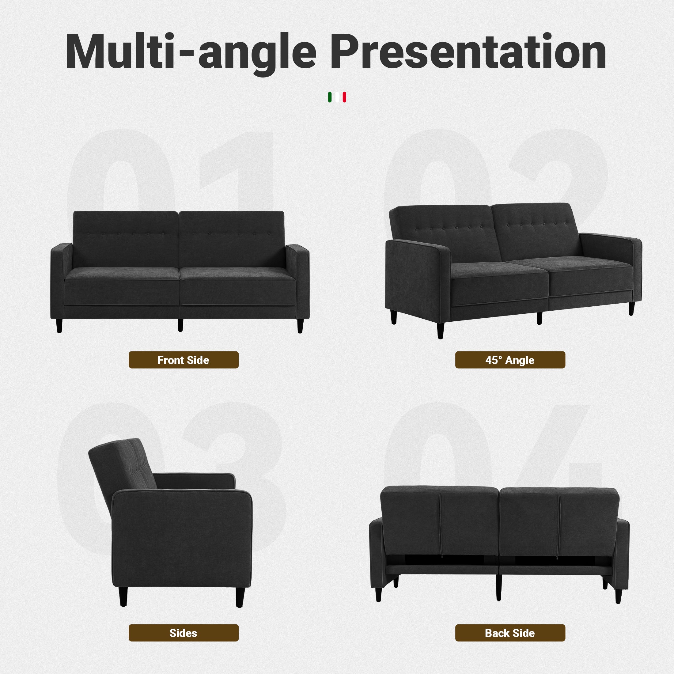 Adjustable Recliner Sofa Bed FS-01 Black