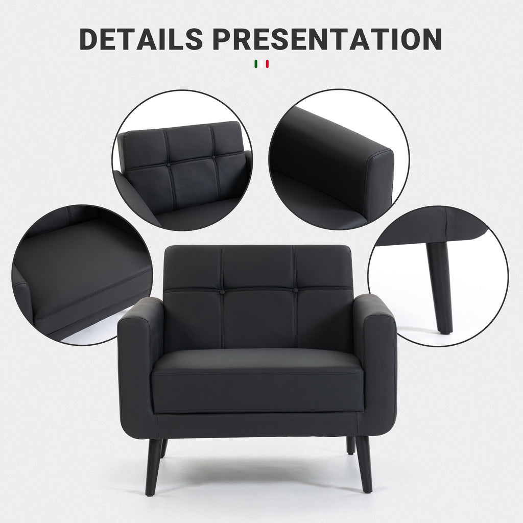 PU Leather Accent Chair ACS-01 Black