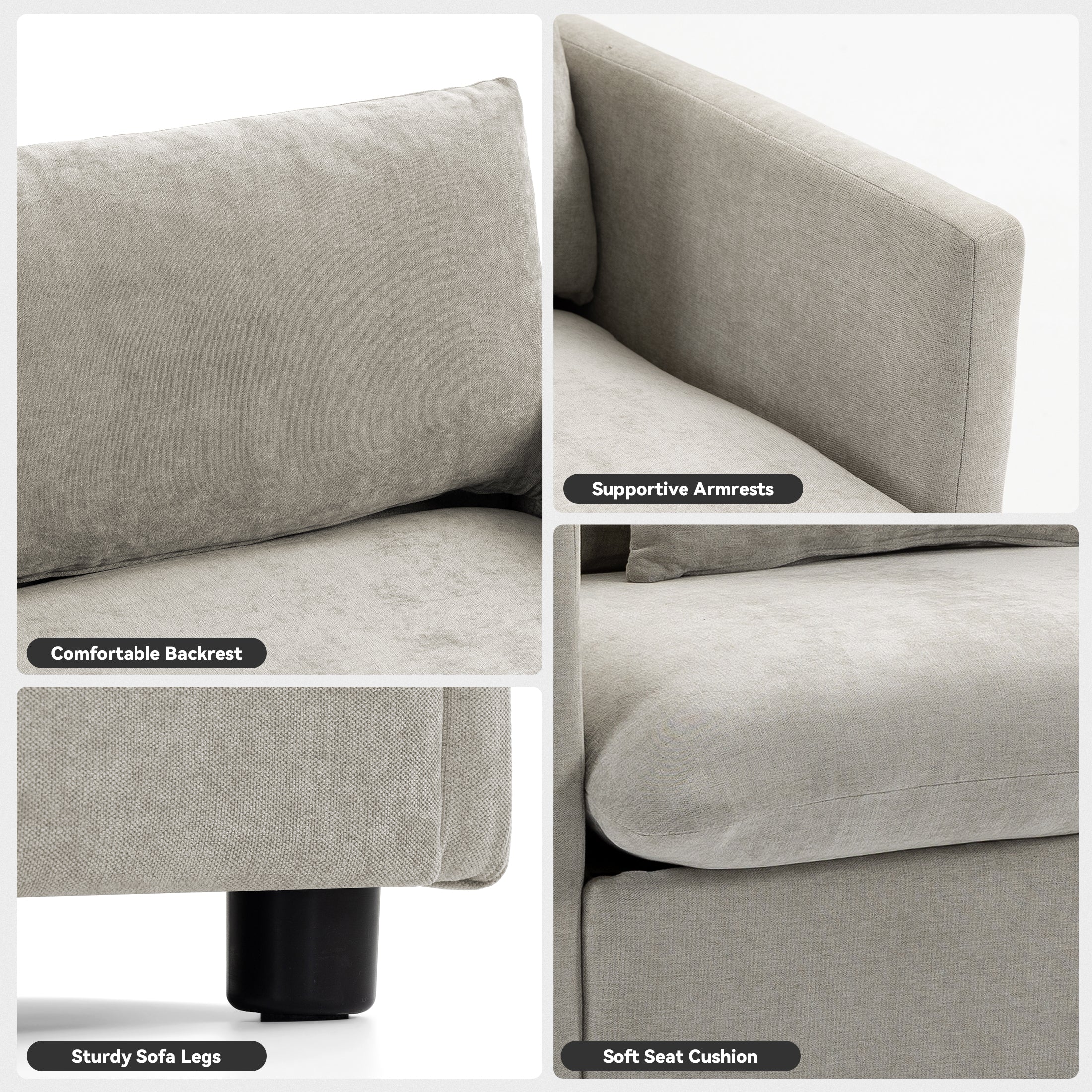 Culect Designer Minimalist Sofa NSD-01, Light Brown