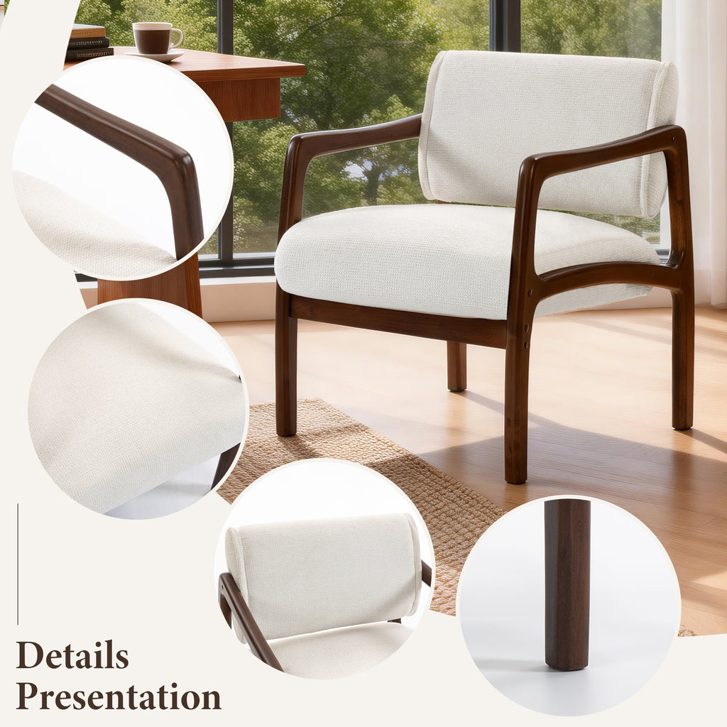 Linen-Backed 360° Swivel Recliner Chair ACW-01 White