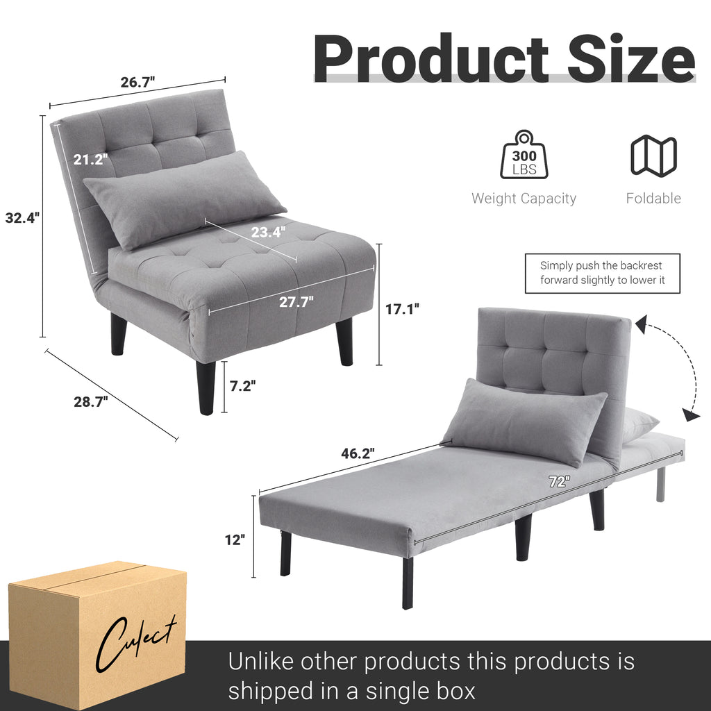 Single-Person Folding Sofa Bed CCS-01 Gray