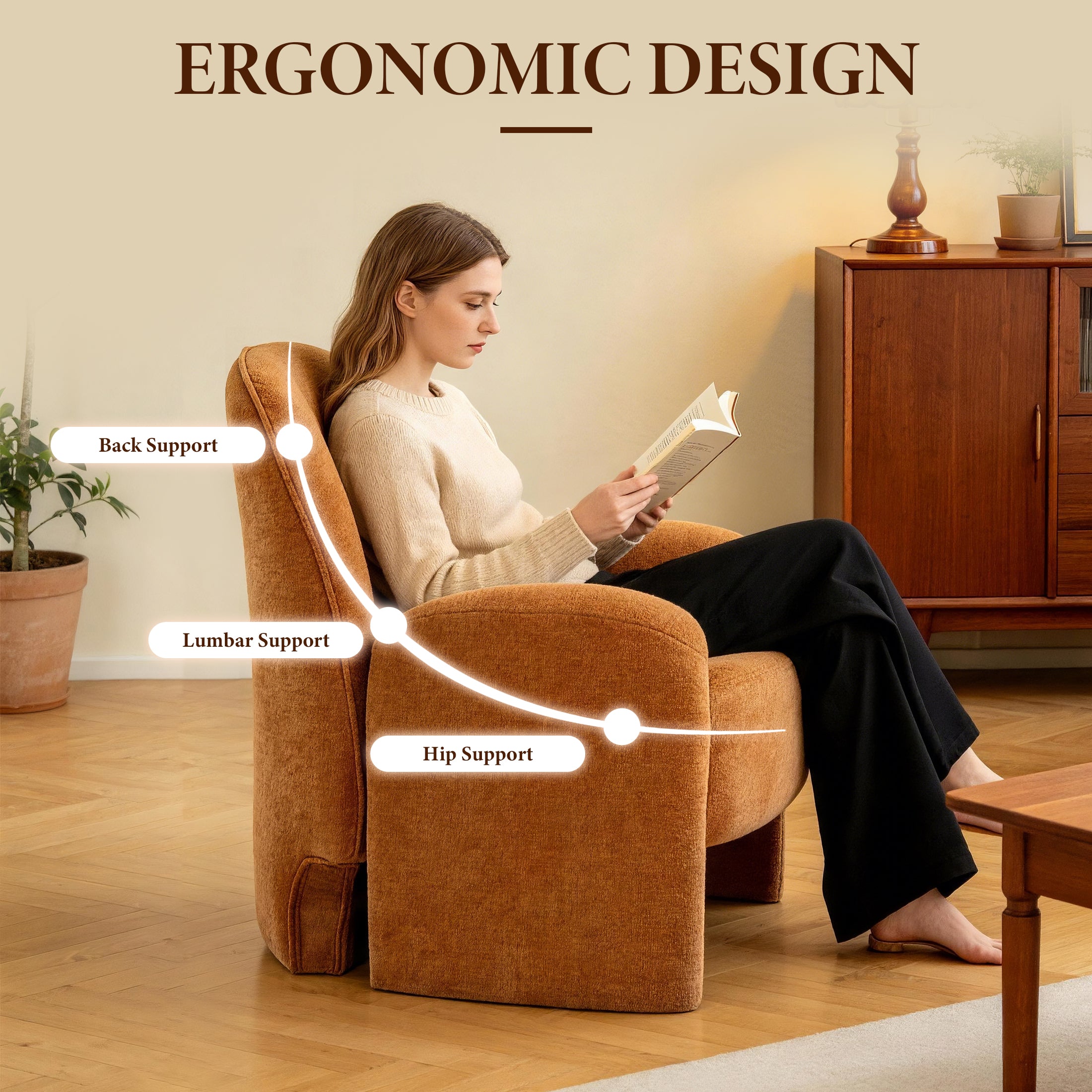 Designer Lounge Chair Set ACS-03 Orange
