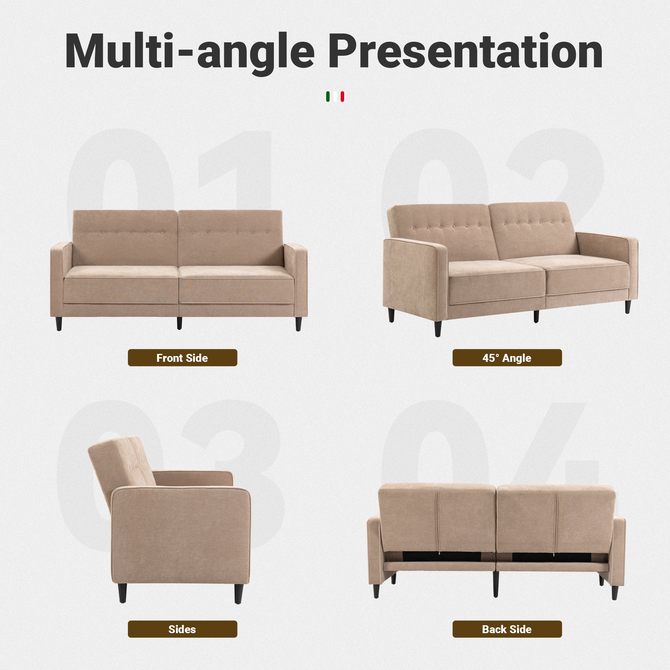 Adjustable Recliner Sofa Bed FS-01 Beige