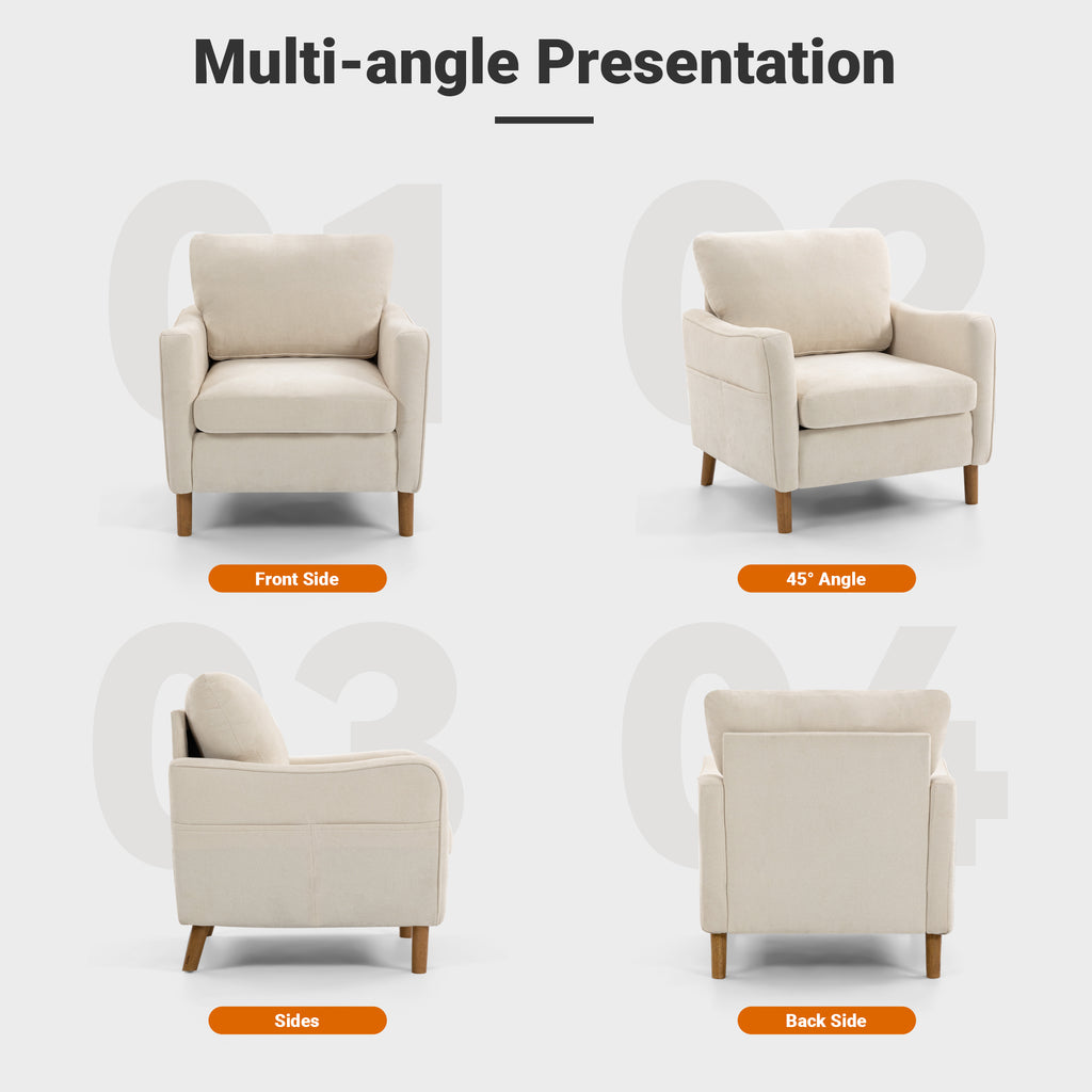 Comfortable Reading Chair for the Living Room or Study ACS-02 Beige