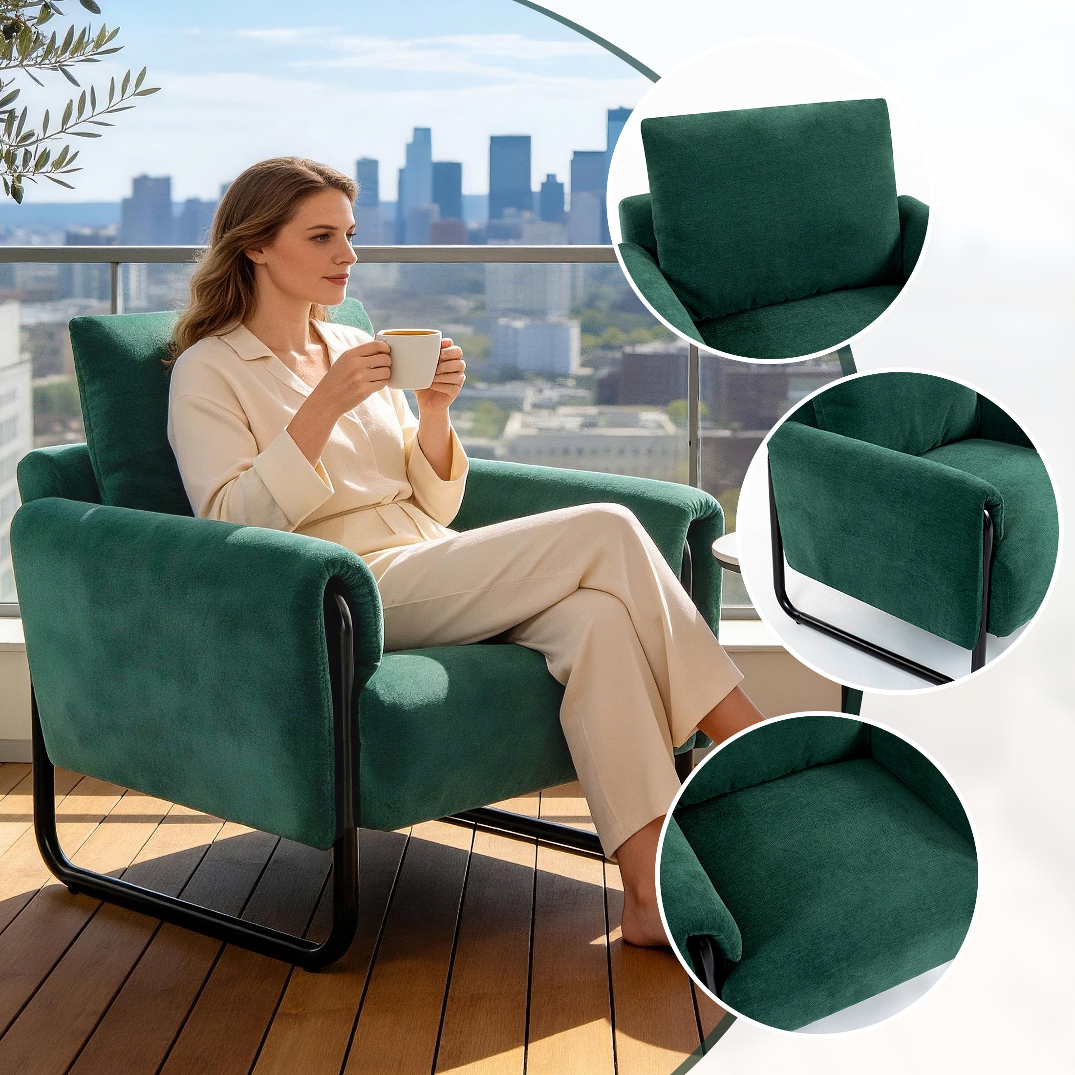 Iron-Frame Relaxation Chair ACS-04 Green